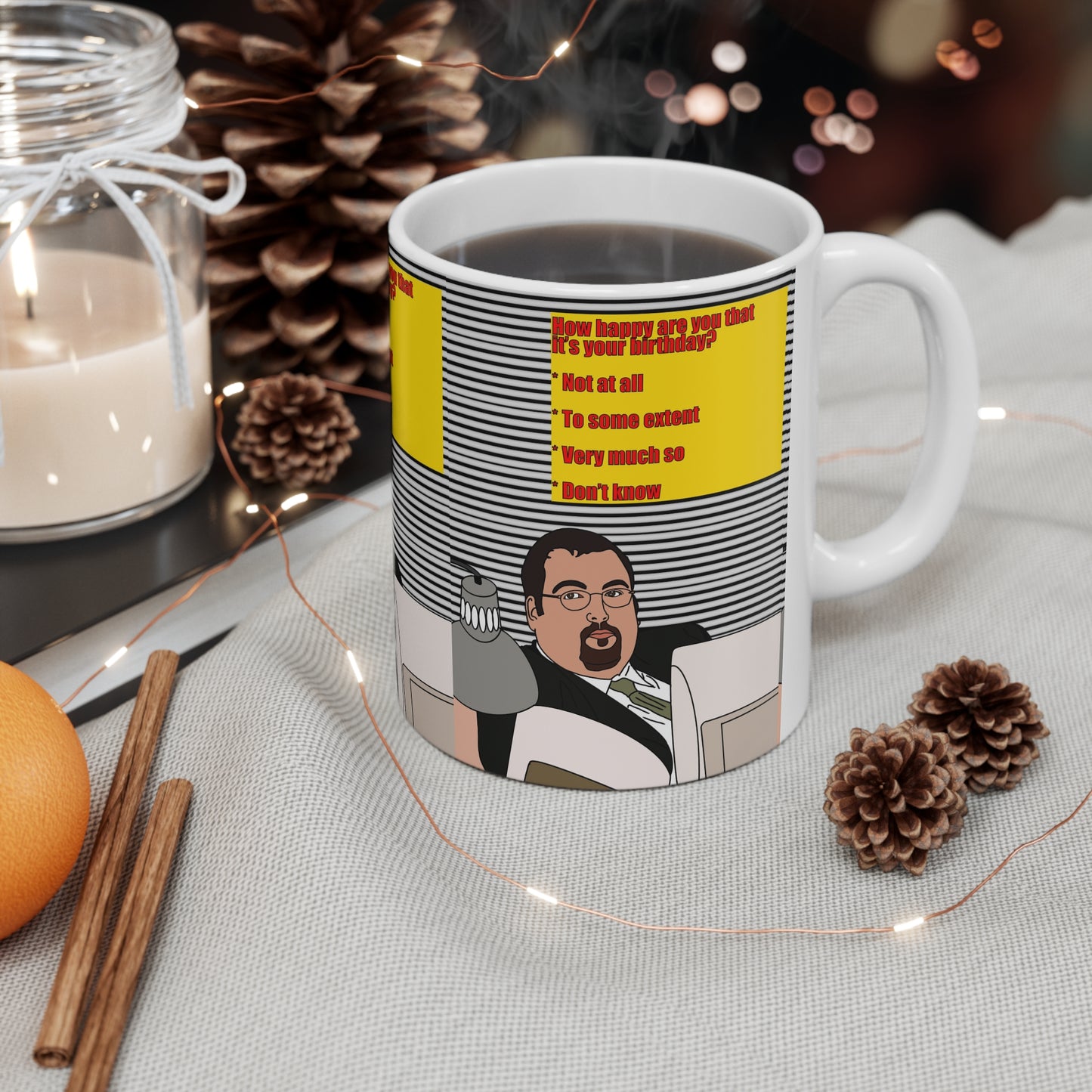 Keith The Office UK Birthday Coffee Mug — Funny Workplace Survey Quote, 11oz & 15oz Ceramic