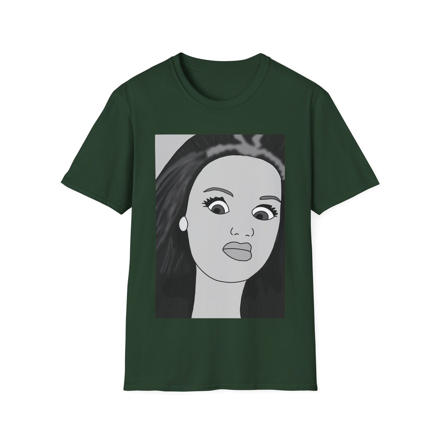 WTF Expression Portrait T-Shirt — Minimal Monochrome Face Art Tee