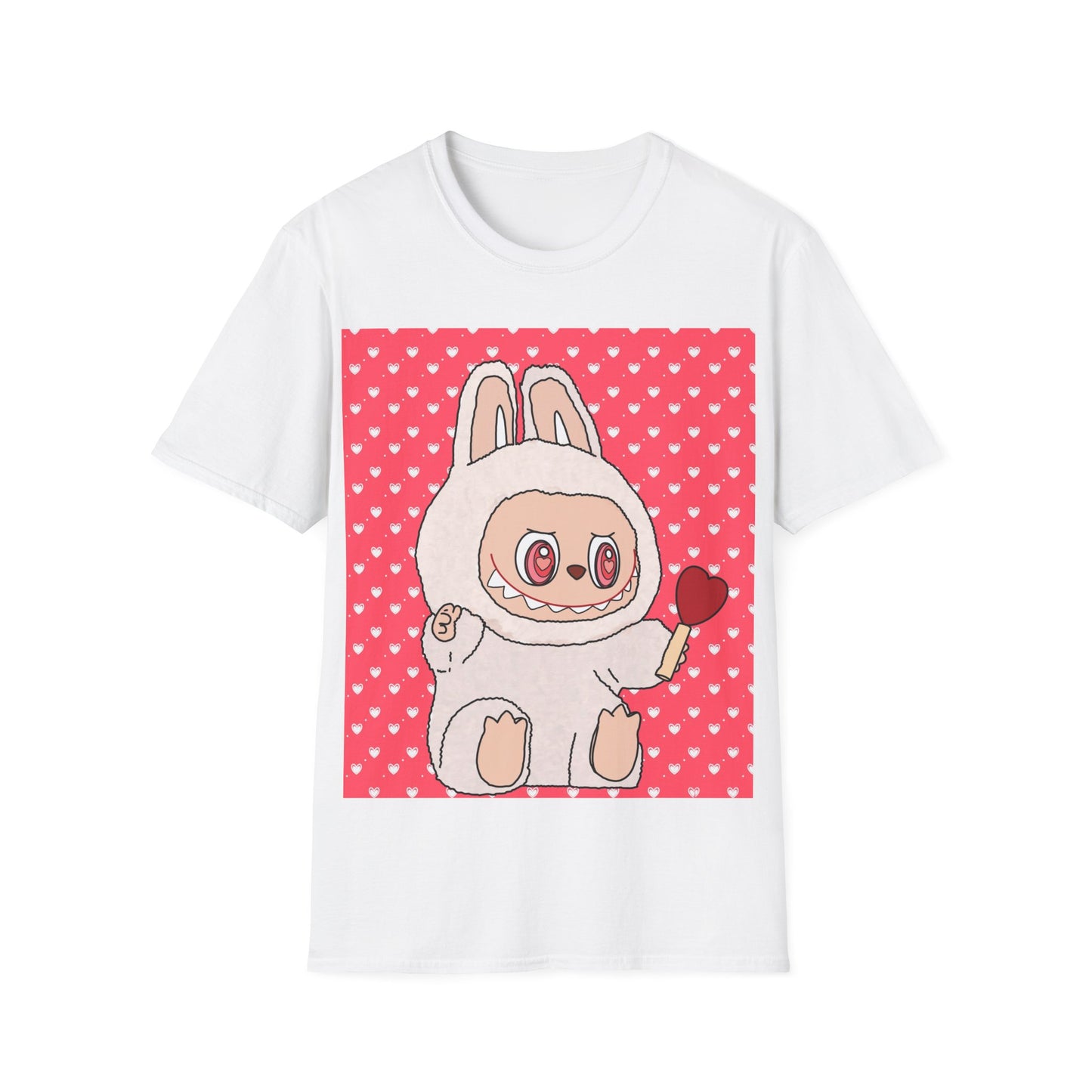 Cute Labubu T-Shirt — Heart Lollipop Valentine Tee