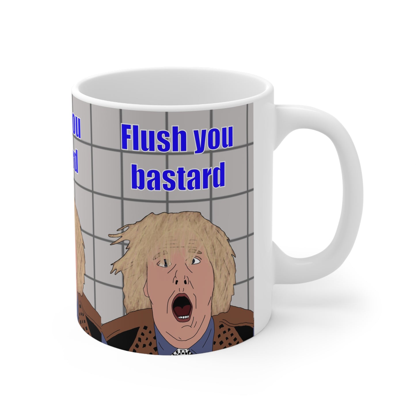 Dumb & Dumber Funny 'Flush You Bastard' Ceramic Coffee Mug — Novelty Cup