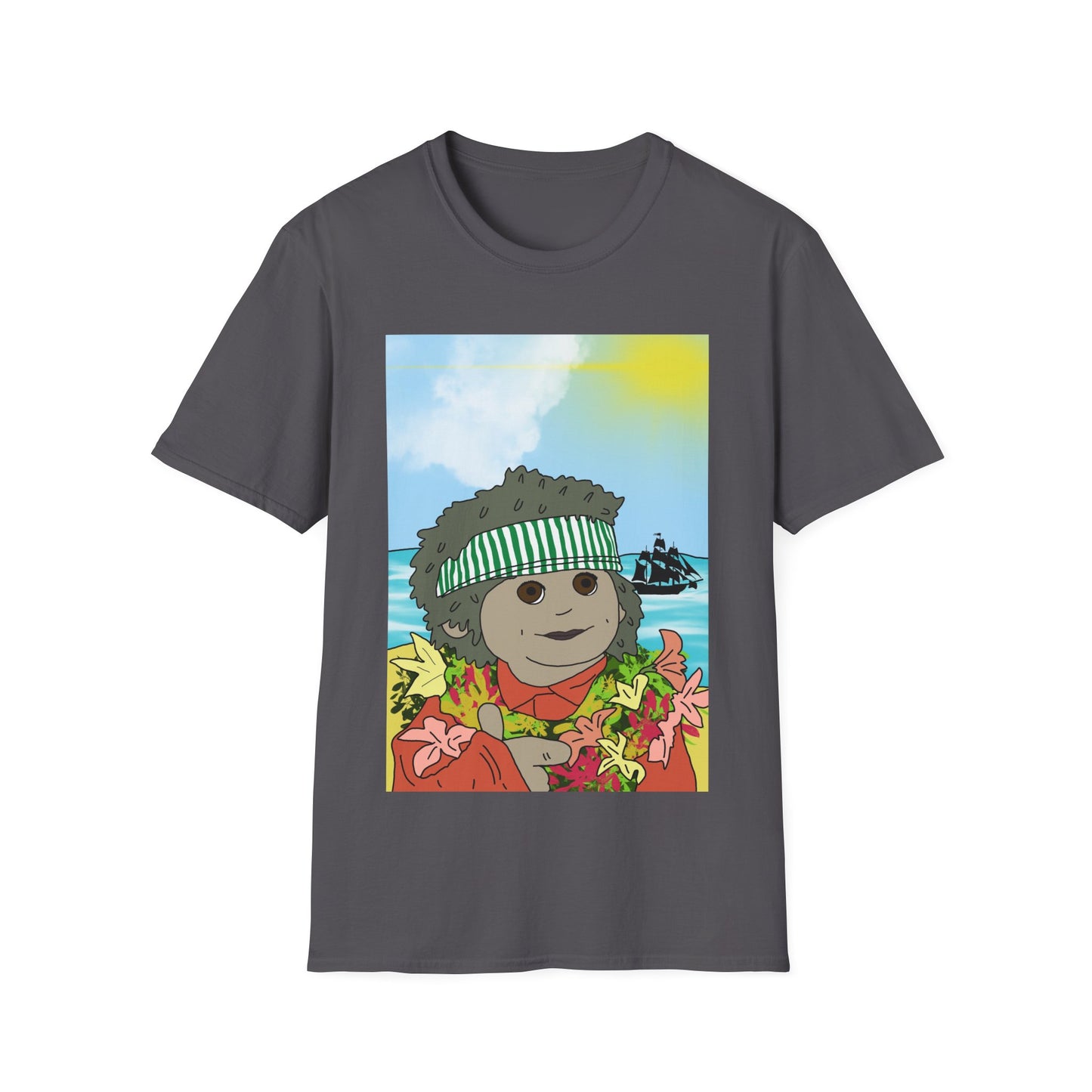 Hawaiian Tiny Surf T-Shirt — Cute Island Lei Graphic Tee