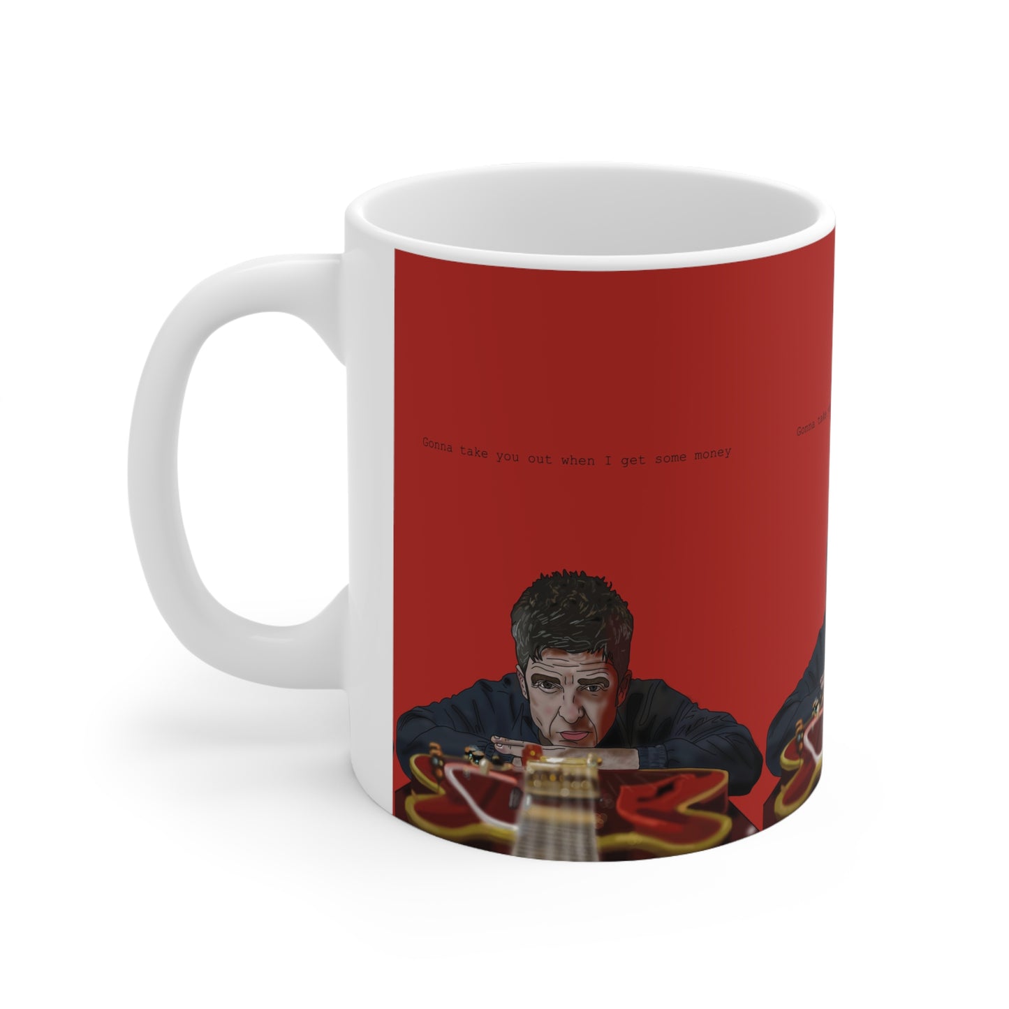 Noel Gallagher Dead In The Water Guitar Portrait Coffee Mug — Ceramic