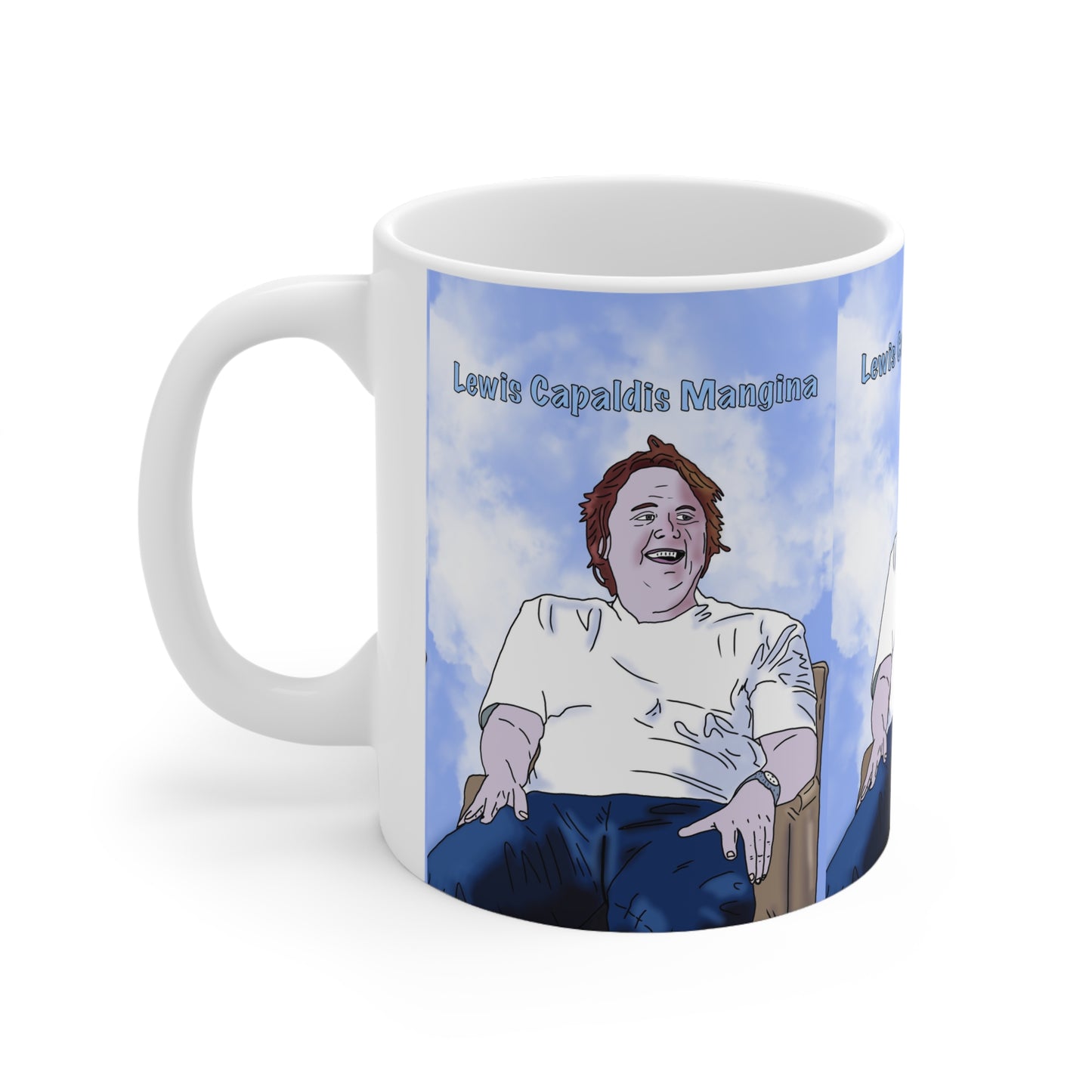 Ceramic Coffee Mug — Sky Background, 'Lovin' Capaldi's Mangina' Design