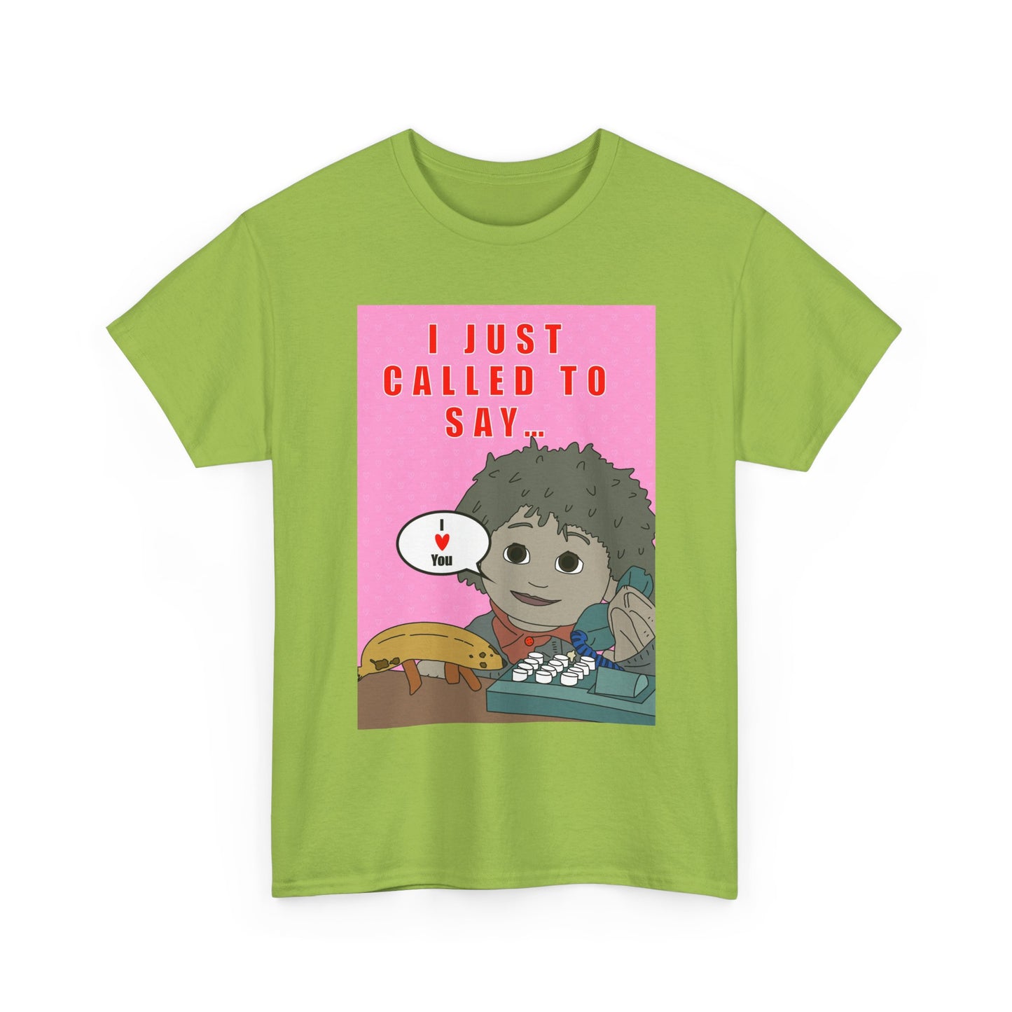 Limited Edition Valentines Day “I Just Called to Say I  You” Cartoon Graphic T-Shirt
