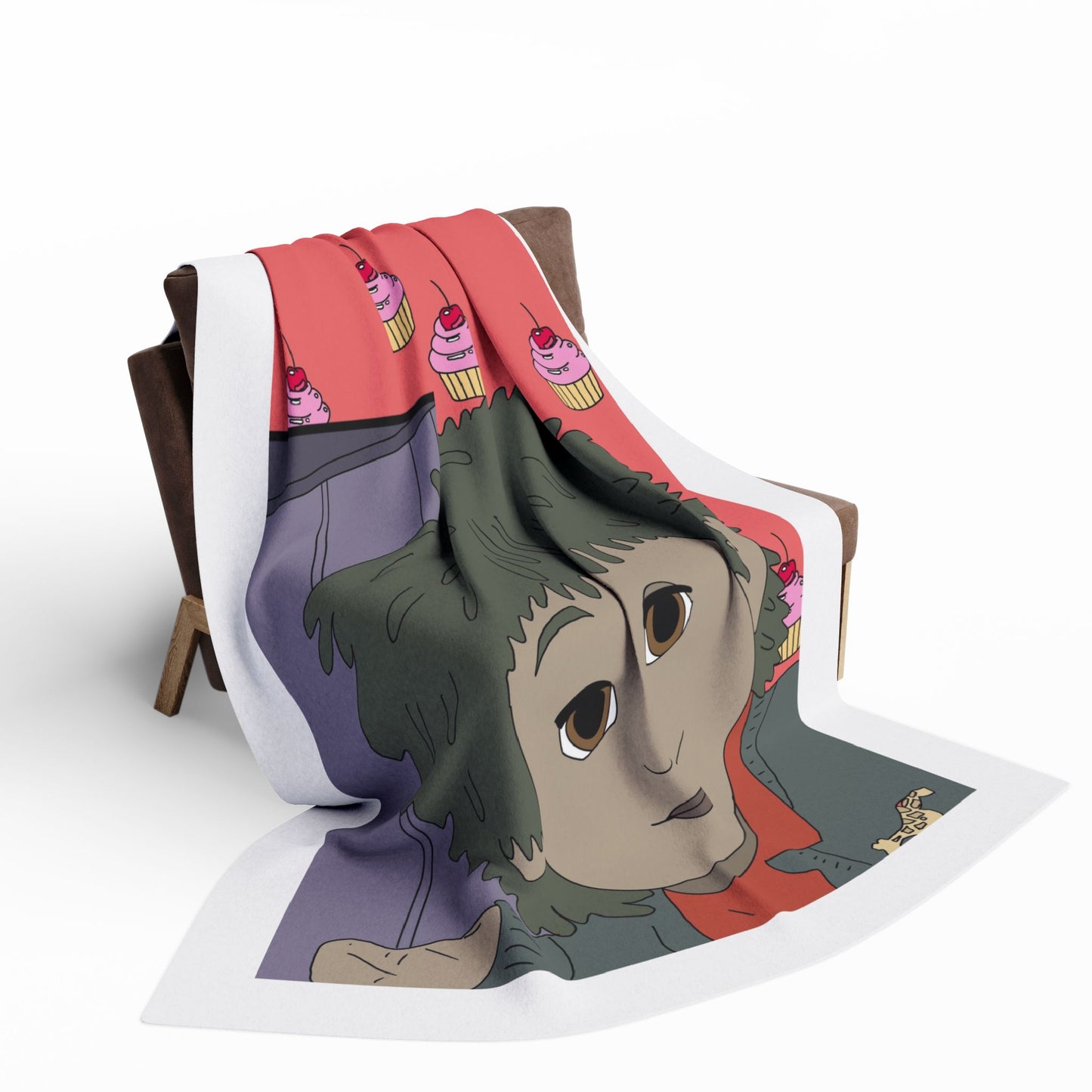 Tots Cupcake Pattern Cozy Throw