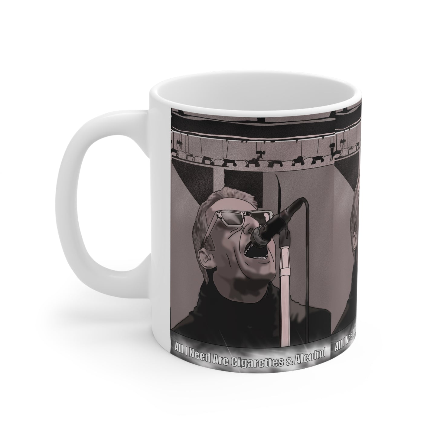 Liam Gallagher Ceramic Coffee Mug — Vintage Concert Photo Design