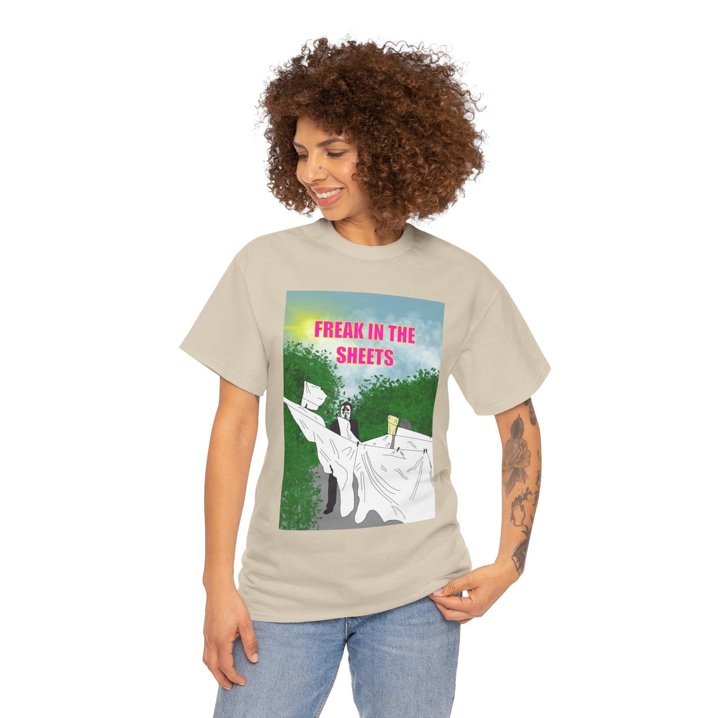 Graphic Tee — "Freak in the Sheets" Retro Ghost Design