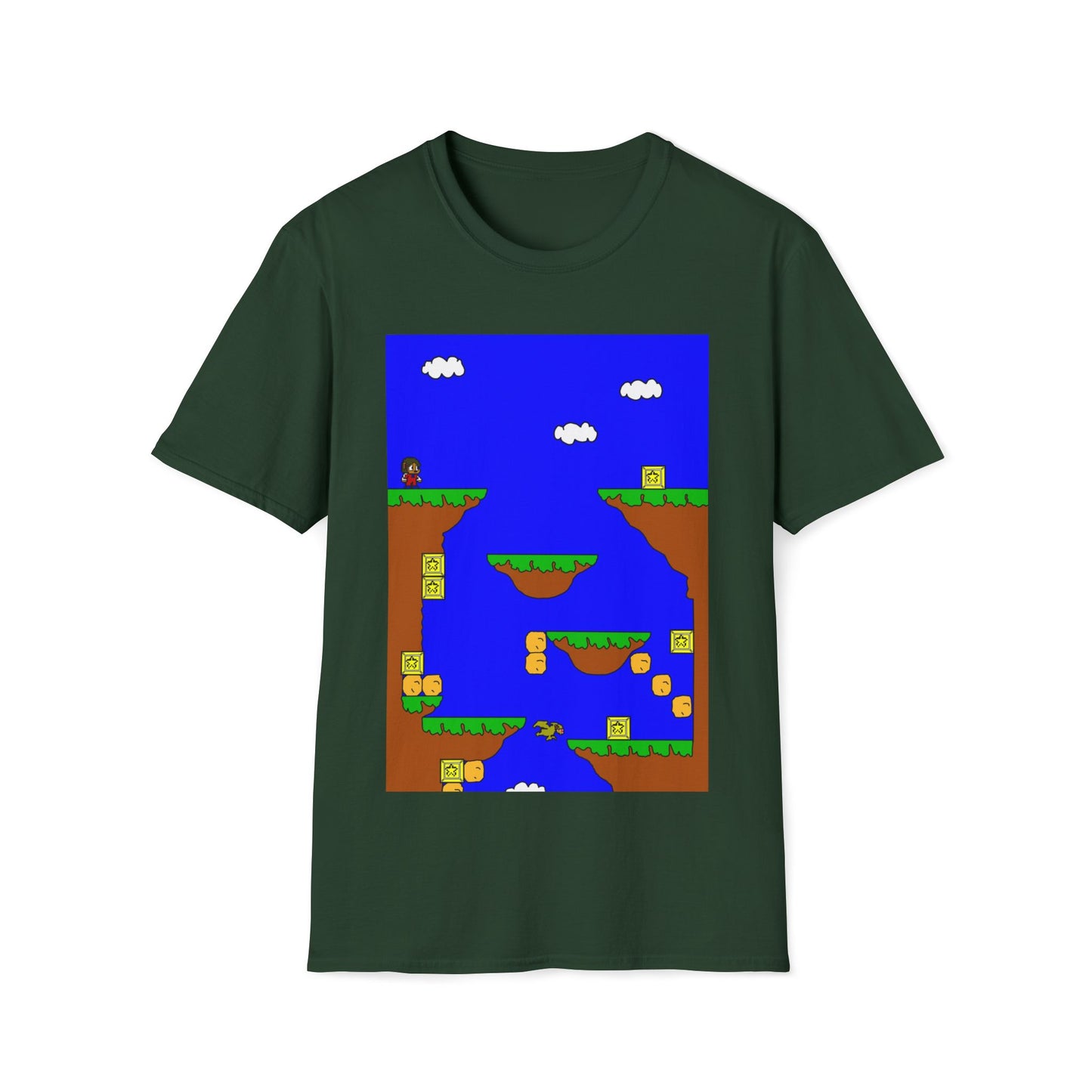 Alex The Kid Retro Pixel Platformer T-Shirt — Vintage Video Game Level Design Tee