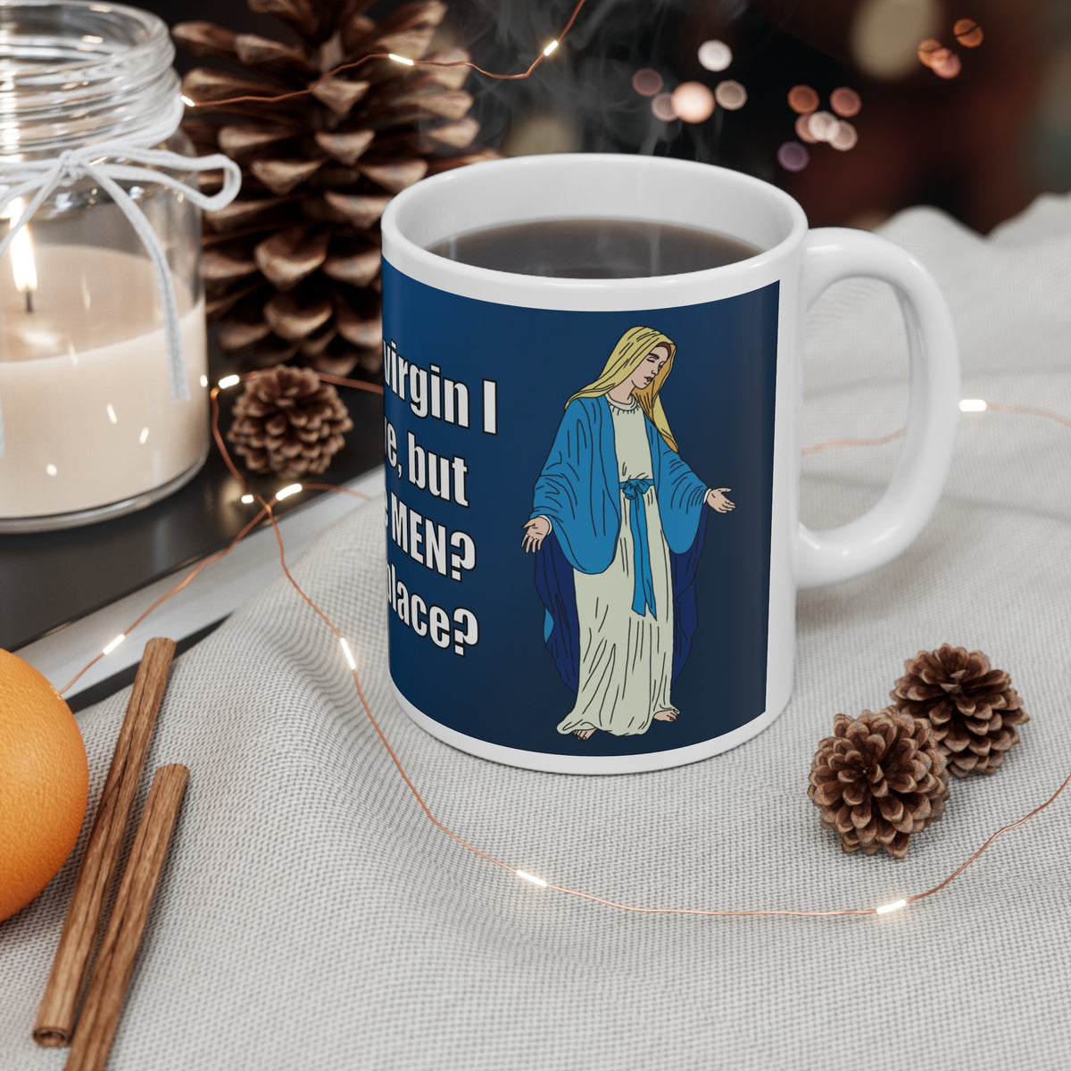 Virgin Mary, 3 Wise men??? | Christmas Mug | More Jam