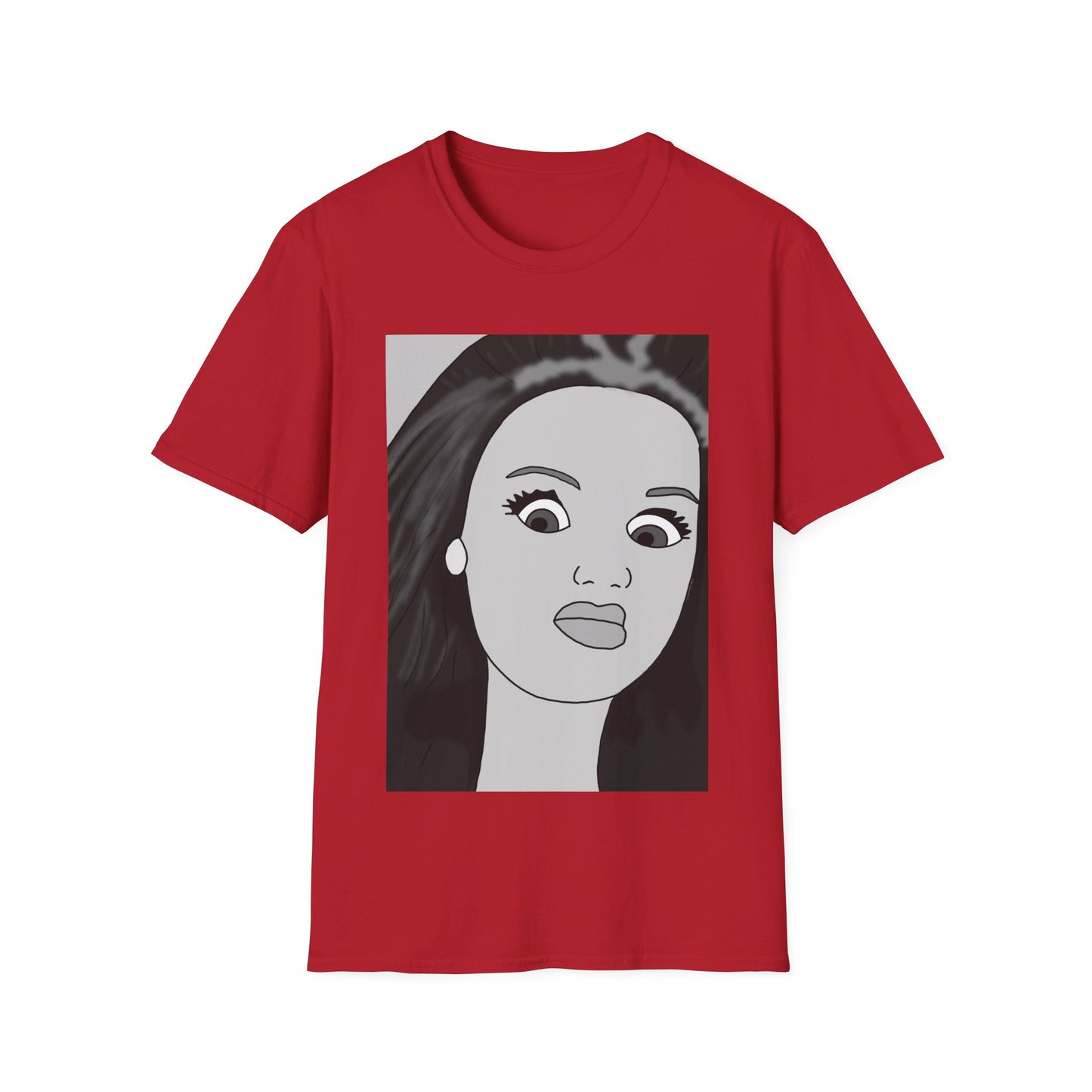 WTF Expression Portrait T-Shirt — Minimal Monochrome Face Art Tee
