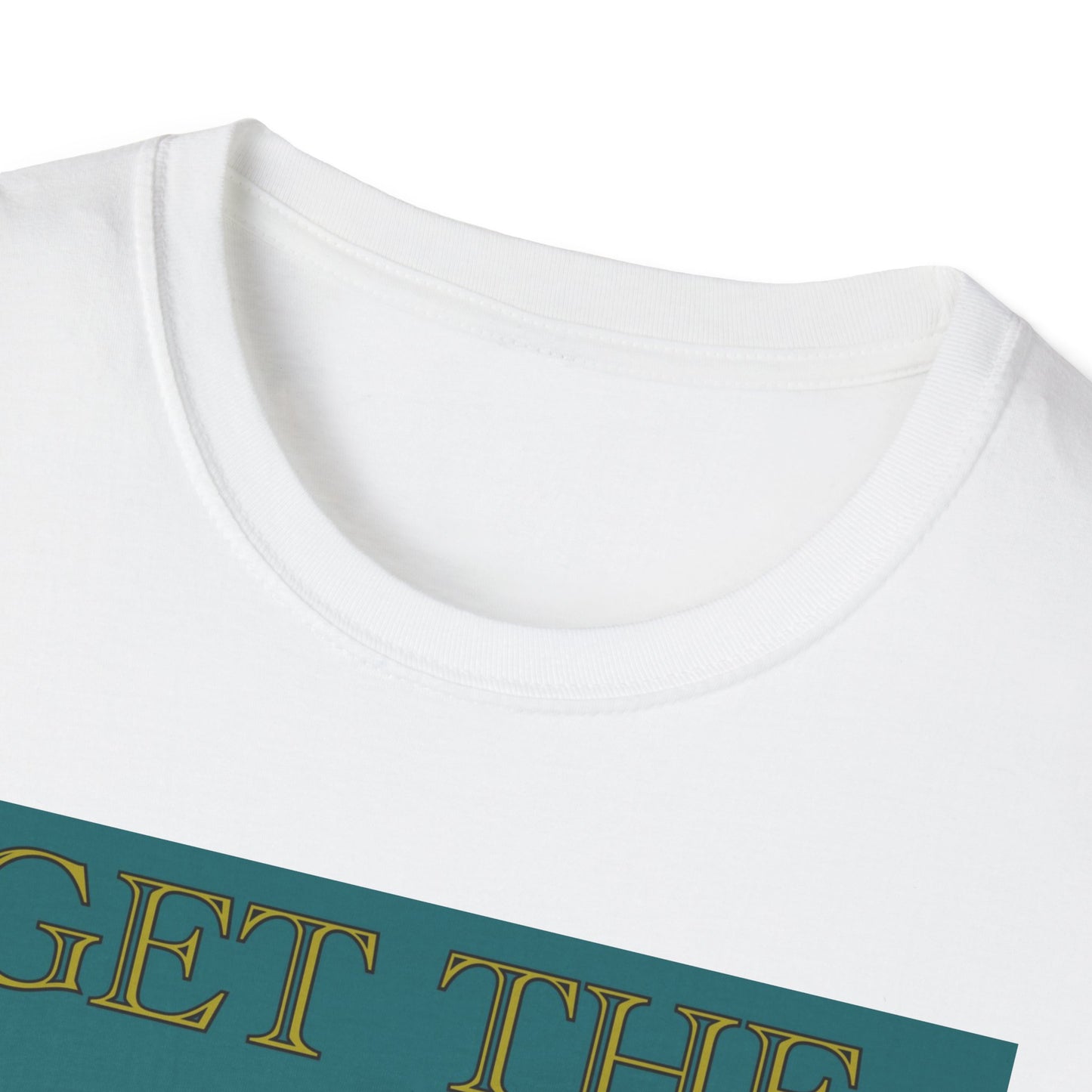 Funny Cartoon Stone Island Badge Meme T‑Shirt – “Get The Badge In” Beer Pub Tee