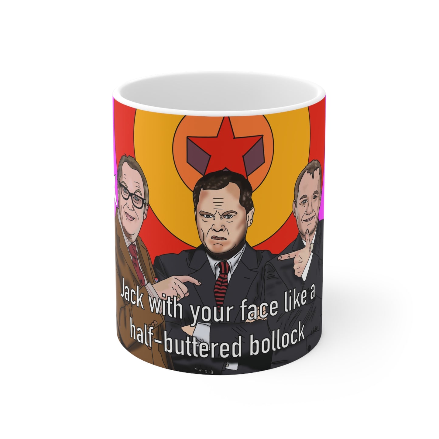 Shooting Stars Ceramic Mug — 'Jack with Your Face Like a Half-Buttered Bollock'