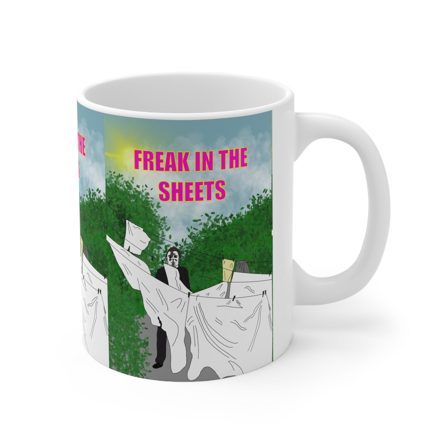 Coffee Mug — "Freak in the Sheets" Funny Vintage Laundry Humor Ceramic Mug