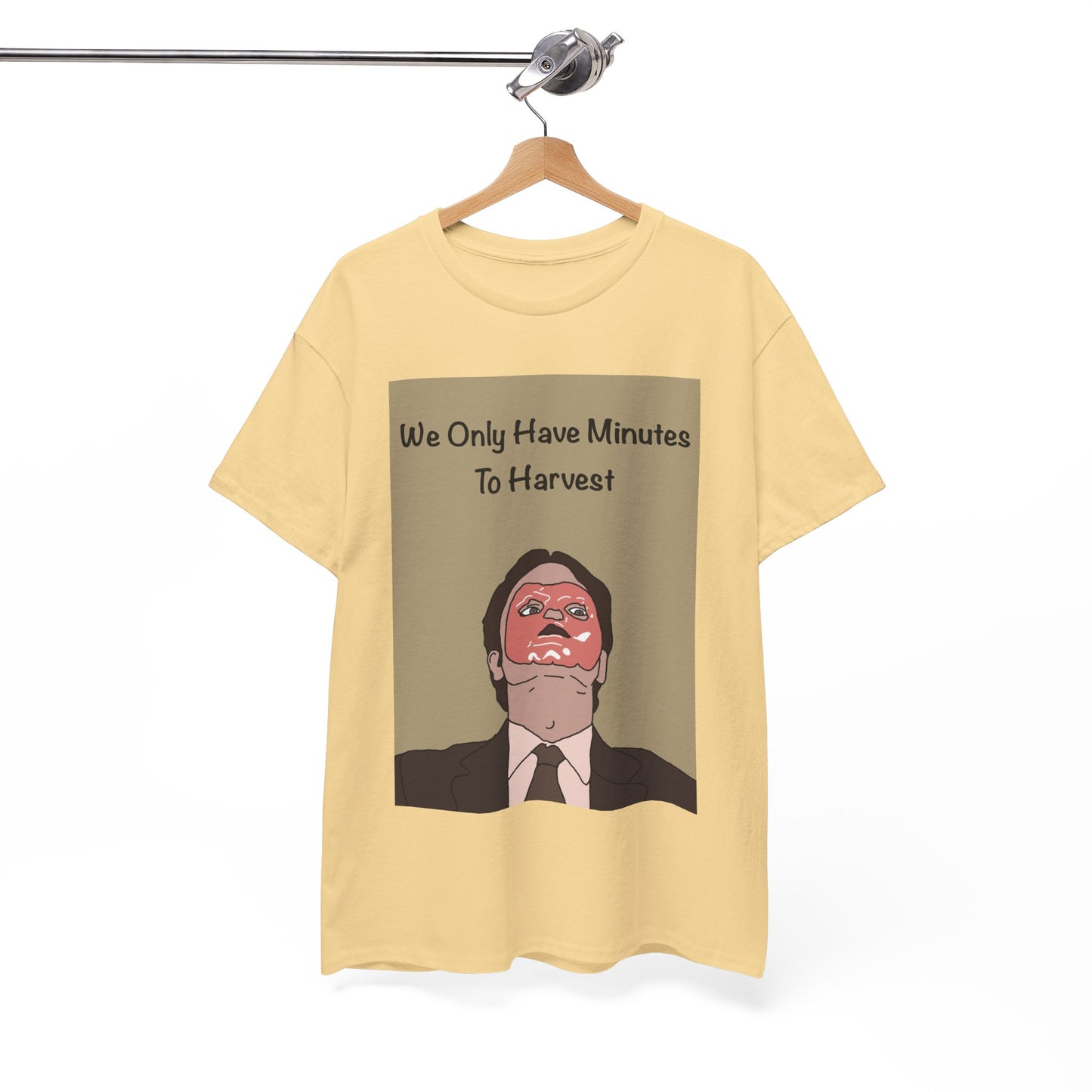 The Office Dwight Schrute Graphic T-Shirt — 'We Only Have Minutes To Harvest'