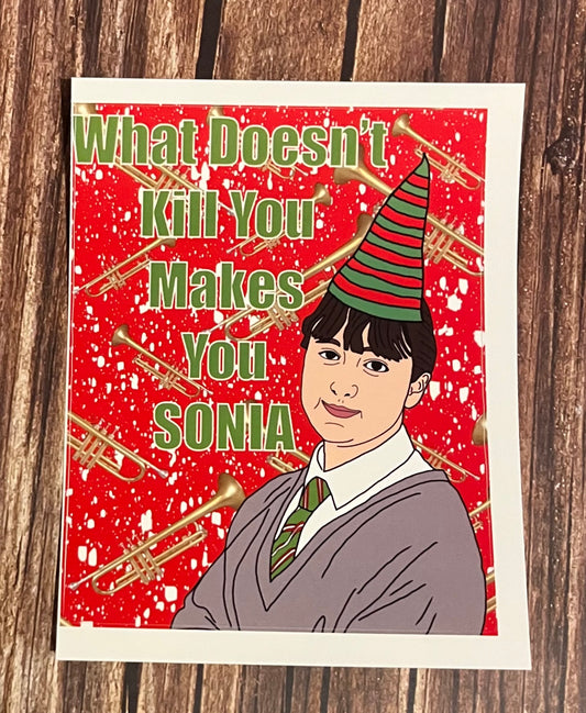 What Doesn’t Kill You Makes You Sonia Christmas Wine Labels