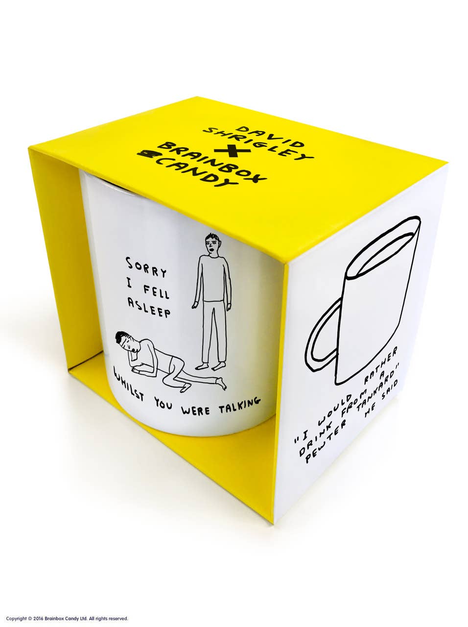 Funny Gift David Shrigley Mug - Fell Asleep Talking