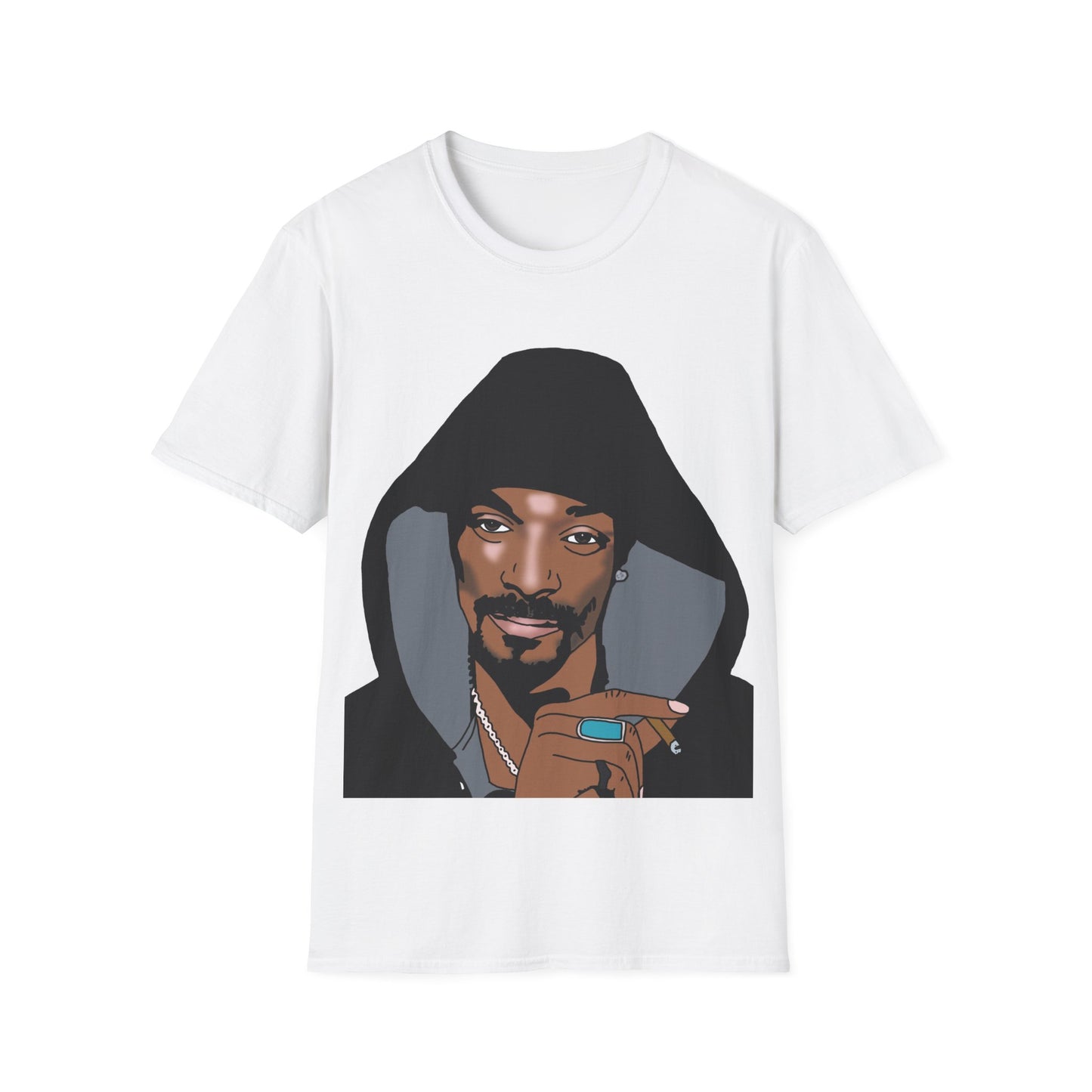 Hooded Snoop Dog T-Shirt — Stylized Music Icon Graphic Tee