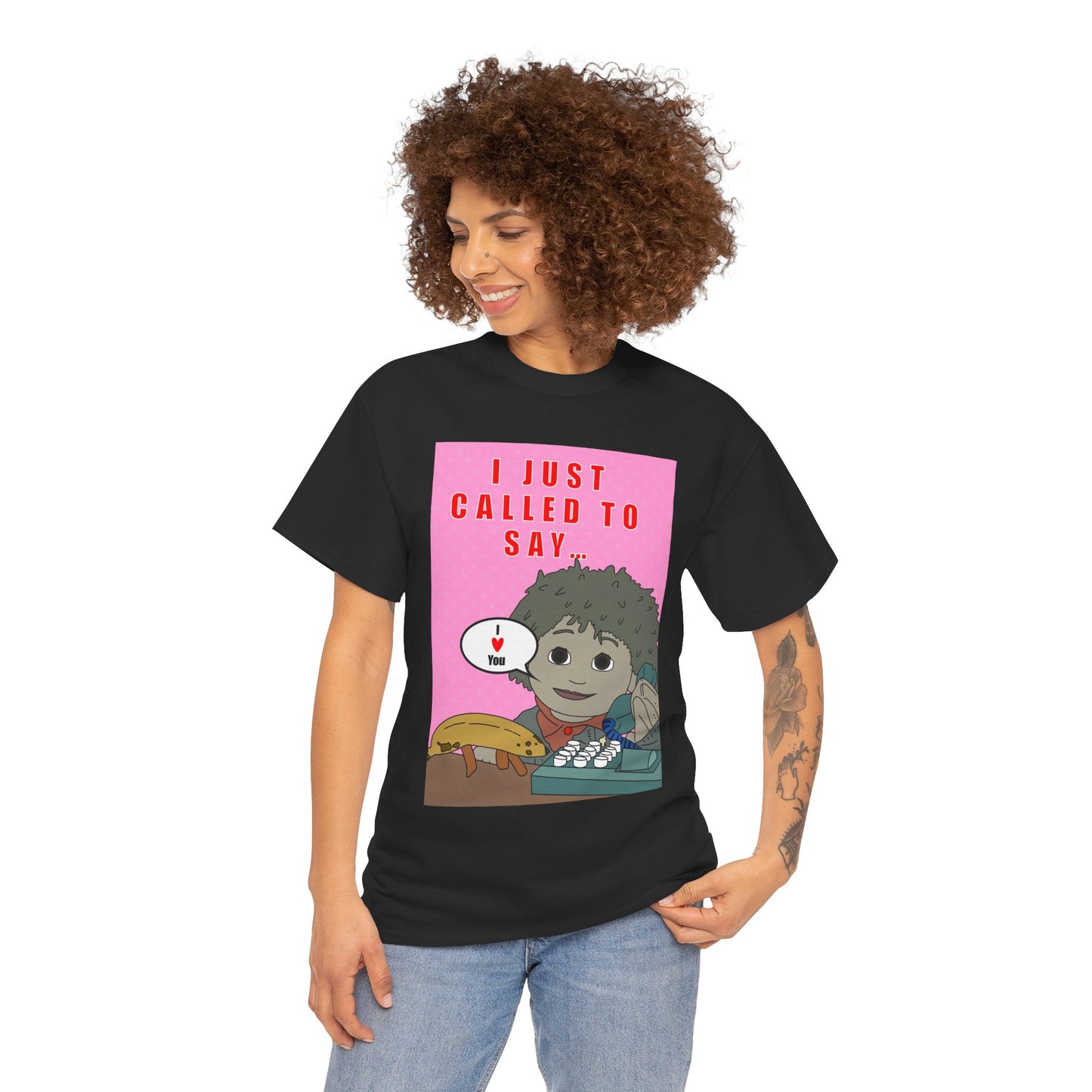 Limited Edition Valentines Day “I Just Called to Say I  You” Cartoon Graphic T-Shirt