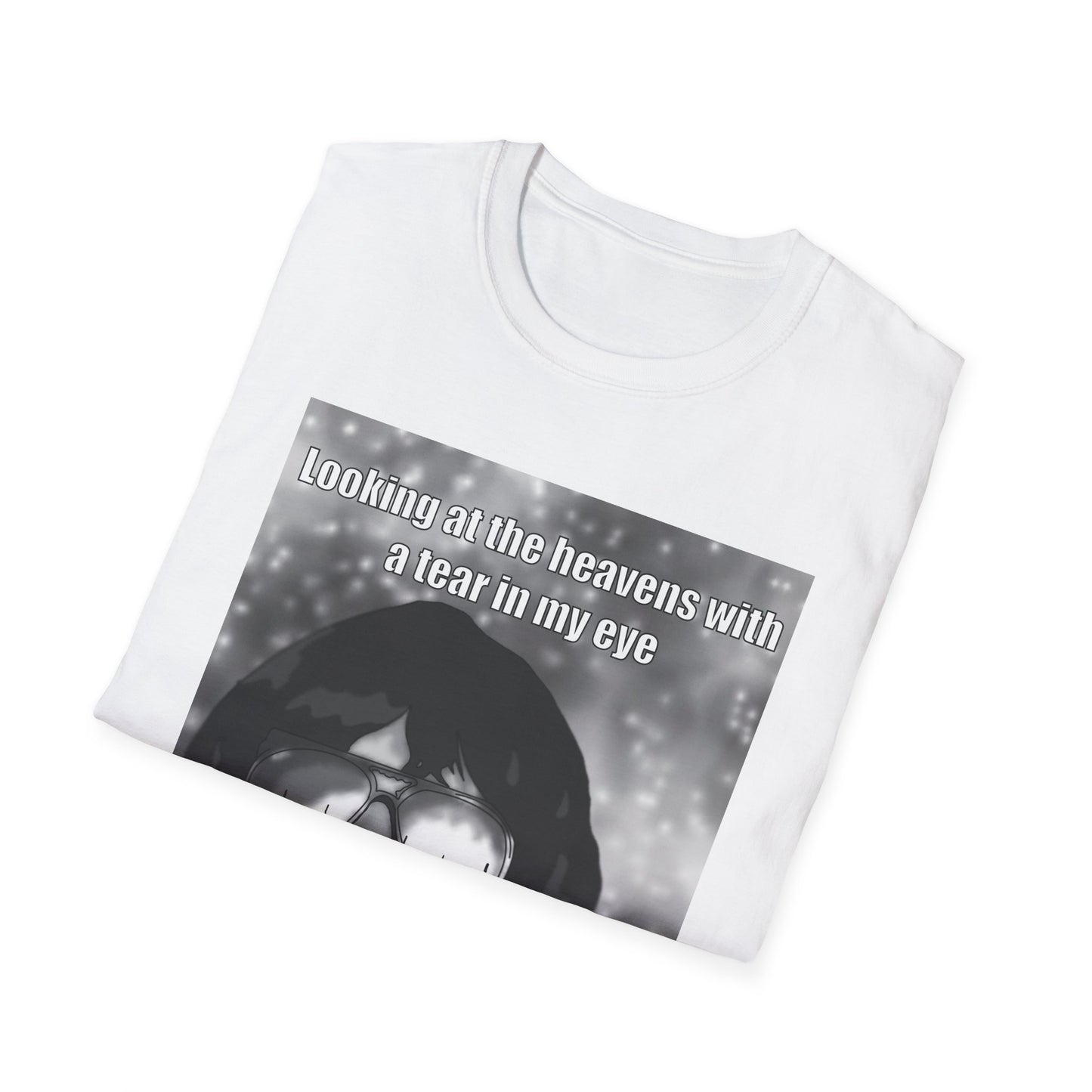 Richard Ashcroft T-Shirt — Retro Rock Singer Portrait Tee with "Looking at the heavens with a tear in my eye" Lyric