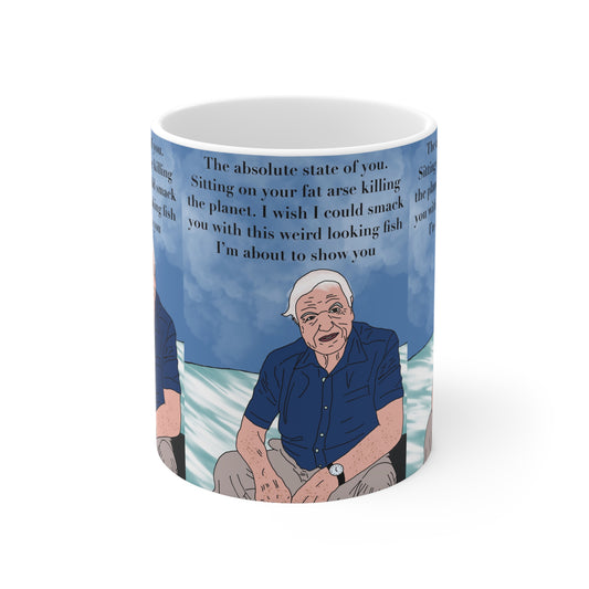 Funny David Attenborough Beach Quote Ceramic Mug