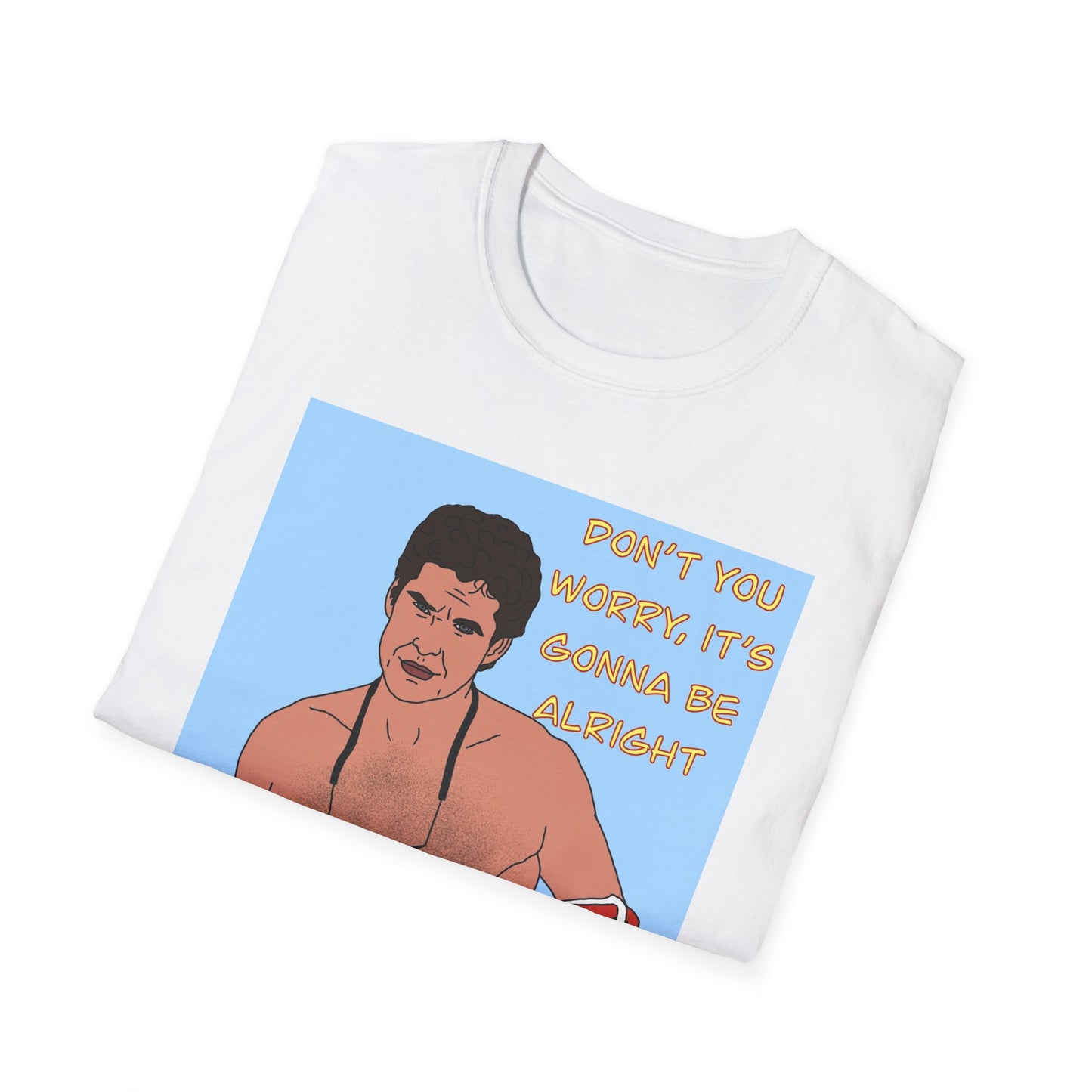 Baywatch Rescue Poster T-Shirt — "Don't You Worry, It's Gonna Be Alright" Lifeguard Tee