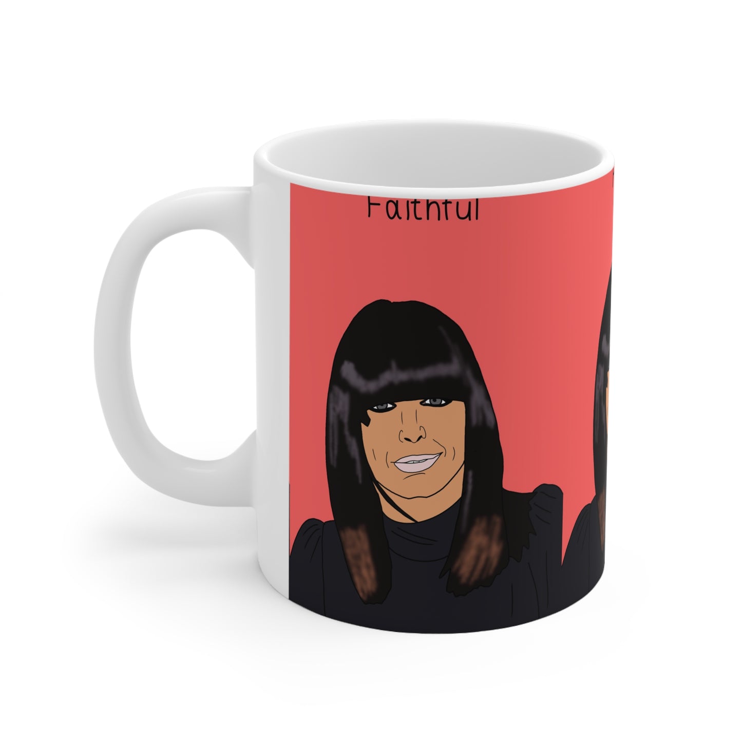 Claudia Winkleman Mug — 'Faithful' Portrait Coffee Cup