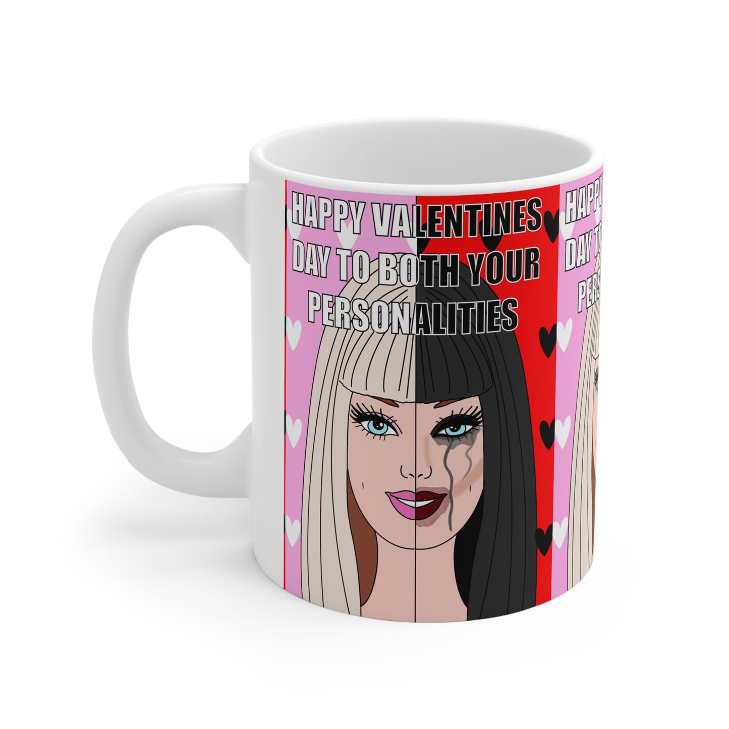 Valentine's Day Dual-Personality Coffee Mug — "Happy Valentine's Day to Both Your Personalities" (11oz, 15oz)