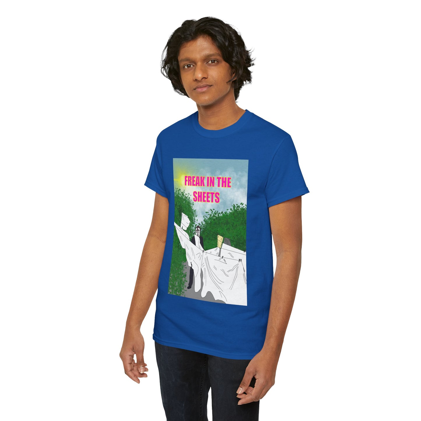 Graphic Tee — "Freak in the Sheets" Retro Ghost Design