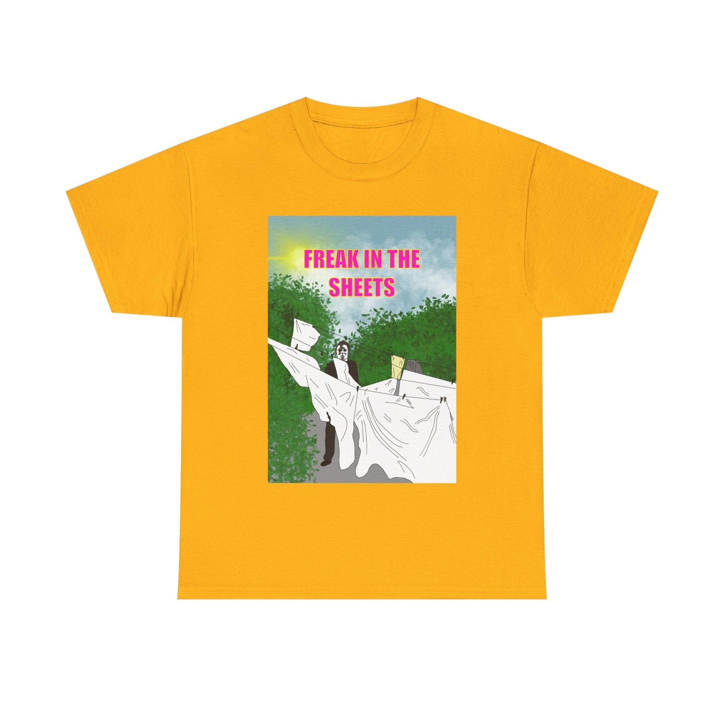 Graphic Tee — "Freak in the Sheets" Retro Ghost Design