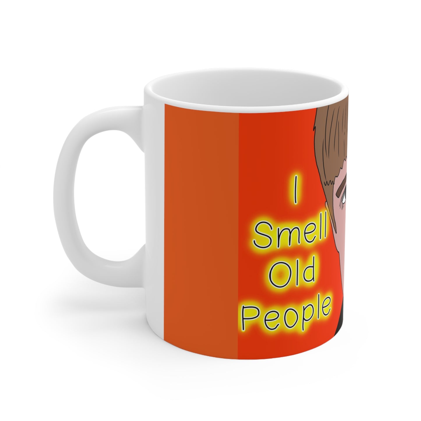 Sixth Sense Mug with “I Smell Old People” Funny Coffee Cup