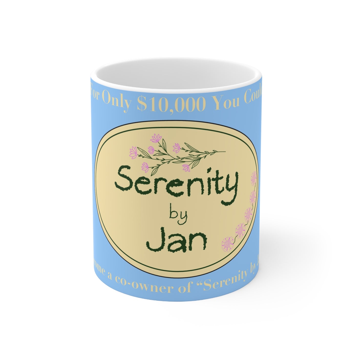 Serenity by Jan Ceramic Coffee Mug — Blue Floral 11oz/15oz