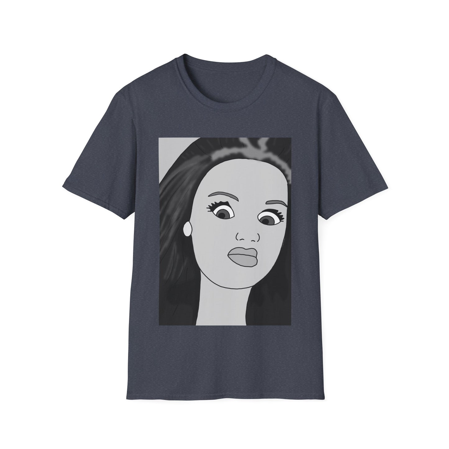 WTF Expression Portrait T-Shirt — Minimal Monochrome Face Art Tee