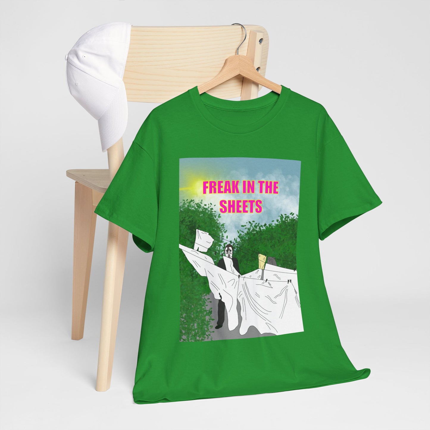 Graphic Tee — "Freak in the Sheets" Retro Ghost Design
