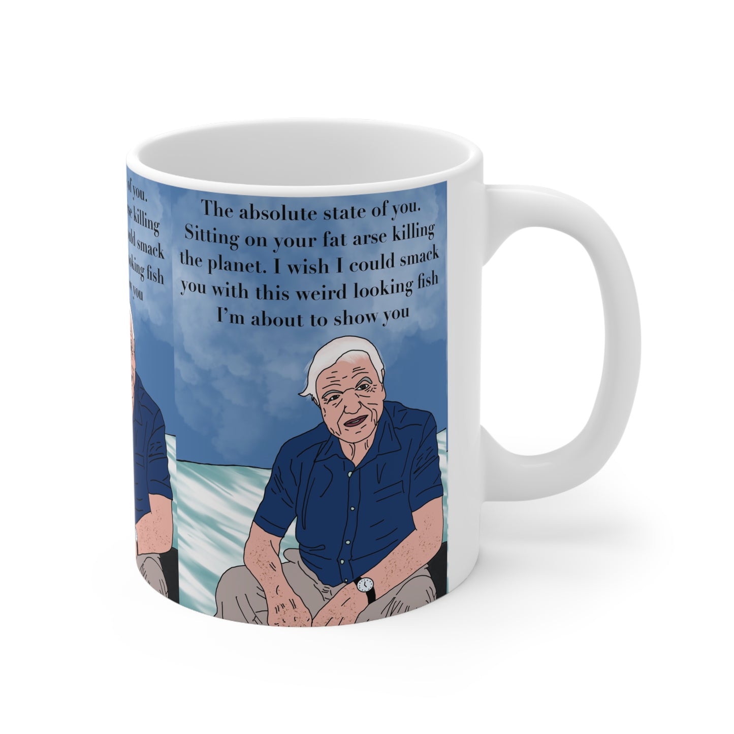 Funny David Attenborough Beach Quote Ceramic Mug