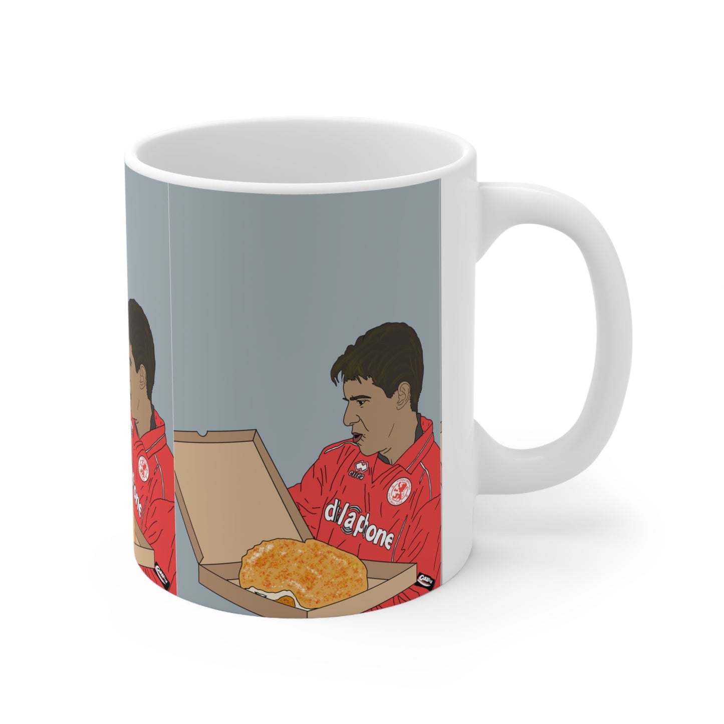 Juninho Ceramic Mug — Footballer with Parmo Illustration BORO
