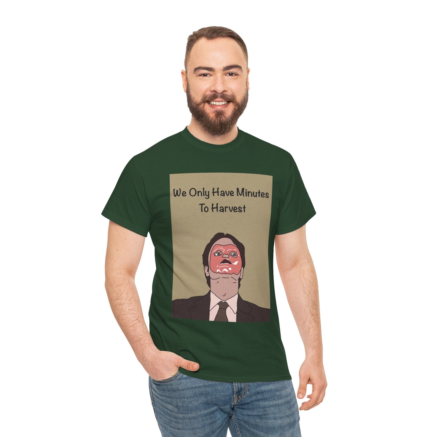The Office Dwight Schrute Graphic T-Shirt — 'We Only Have Minutes To Harvest'