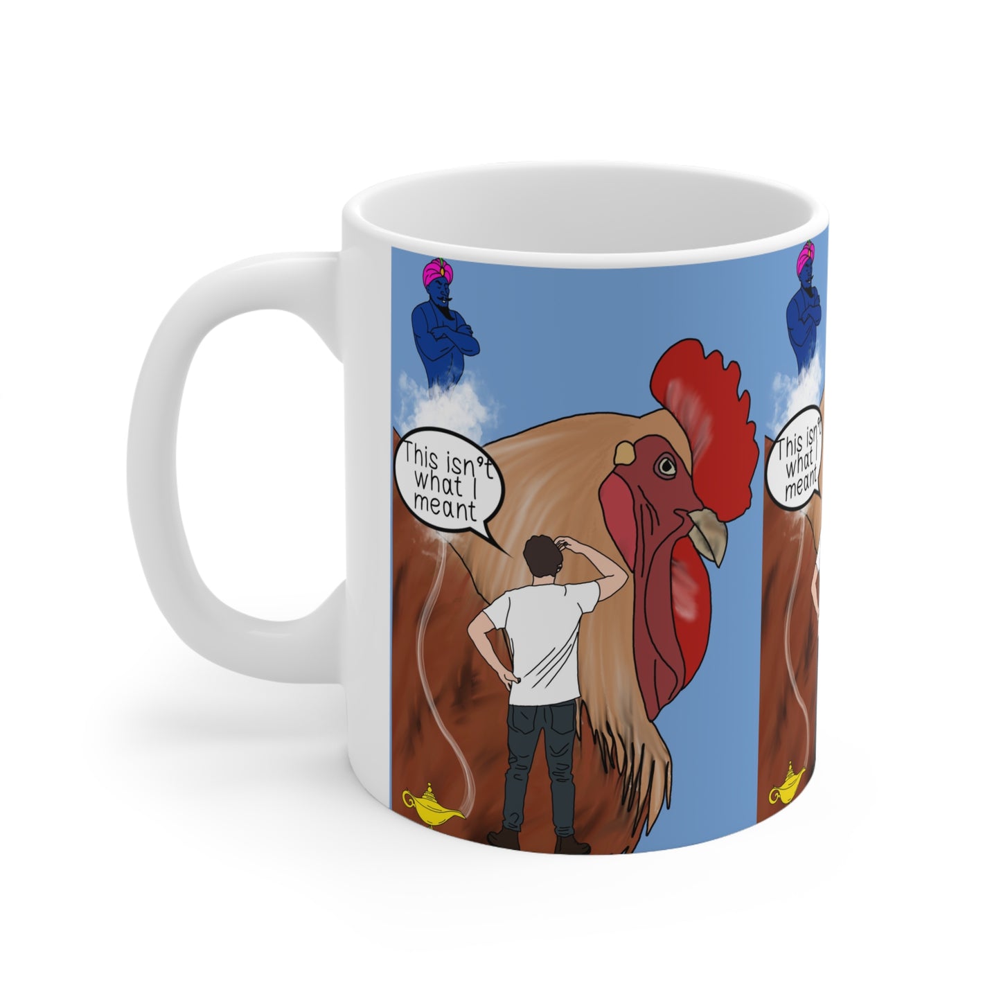 Funny Rooster Comic Coffee Mug — "This Isn't What I Meant"