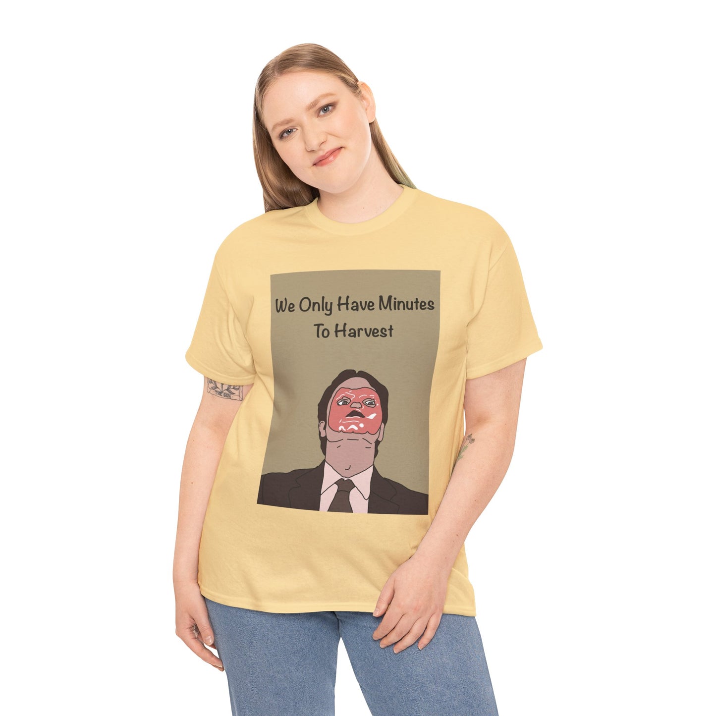 The Office Dwight Schrute Graphic T-Shirt — 'We Only Have Minutes To Harvest'