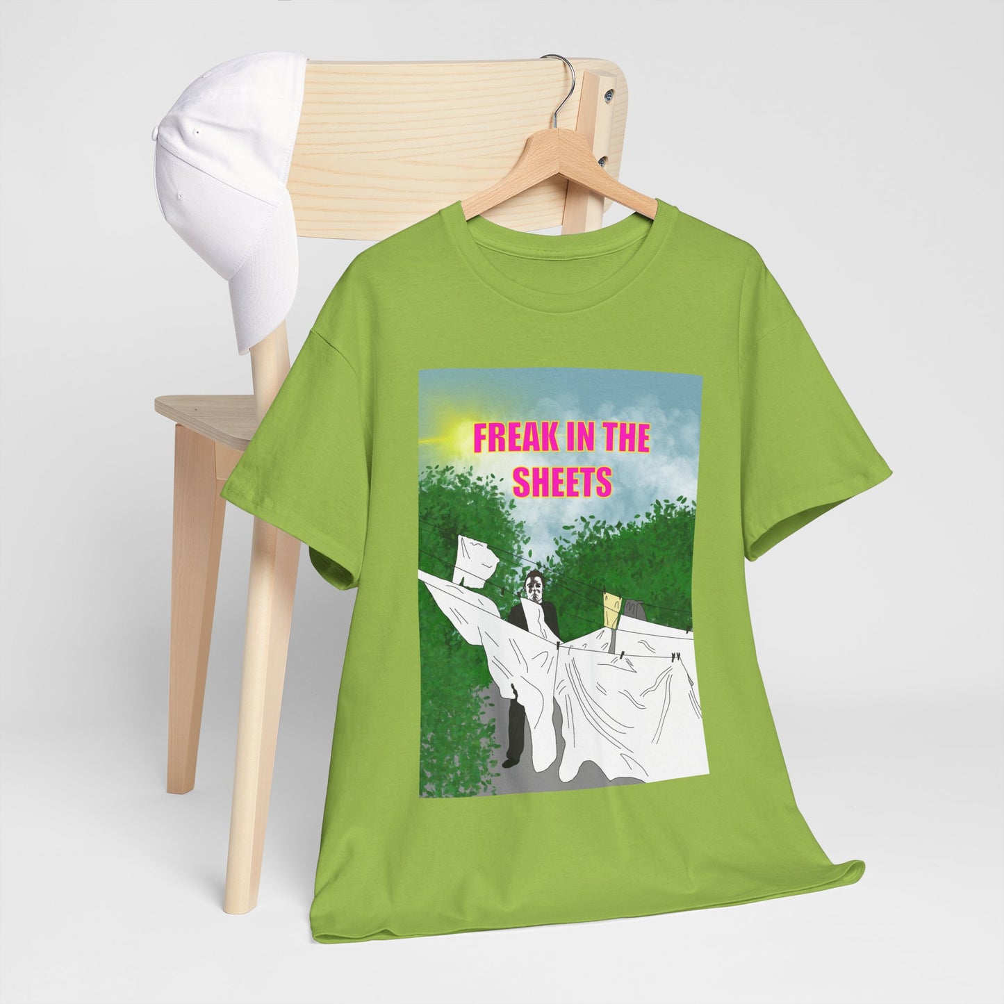 Graphic Tee — "Freak in the Sheets" Retro Ghost Design