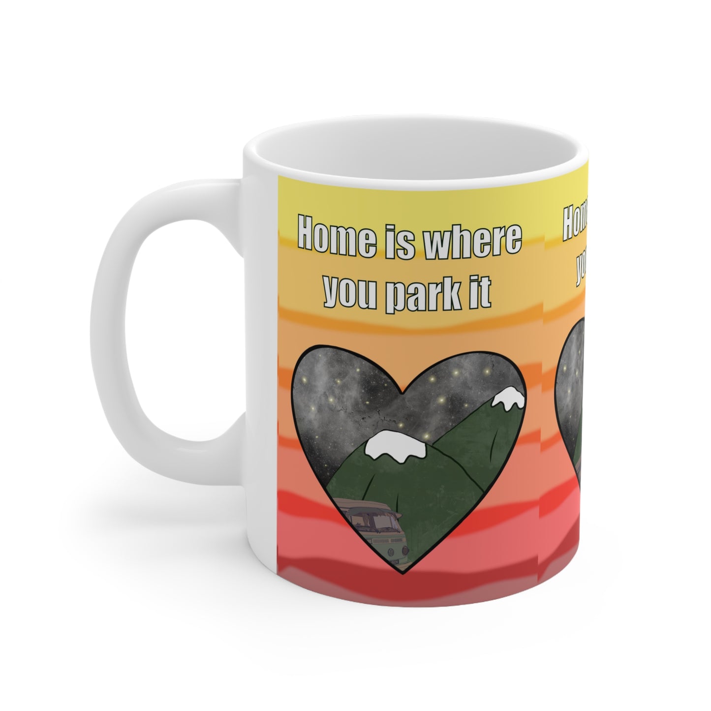 Home Is Where You Park It Camper Mug — Mountain Heart RV Coffee Cup