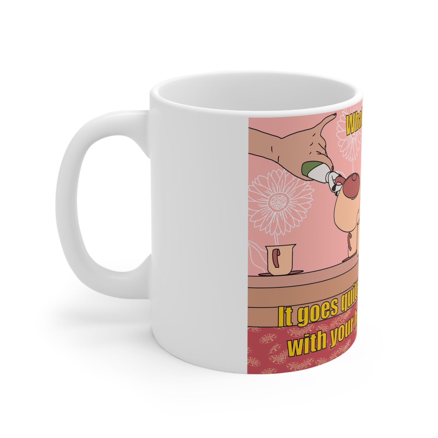 Funny Toy Story Buzz Lightyear Coffee Mug — "What a lovely hat, Nesbitt" Humorous Tea & Coffee Cup (11oz, 15oz)