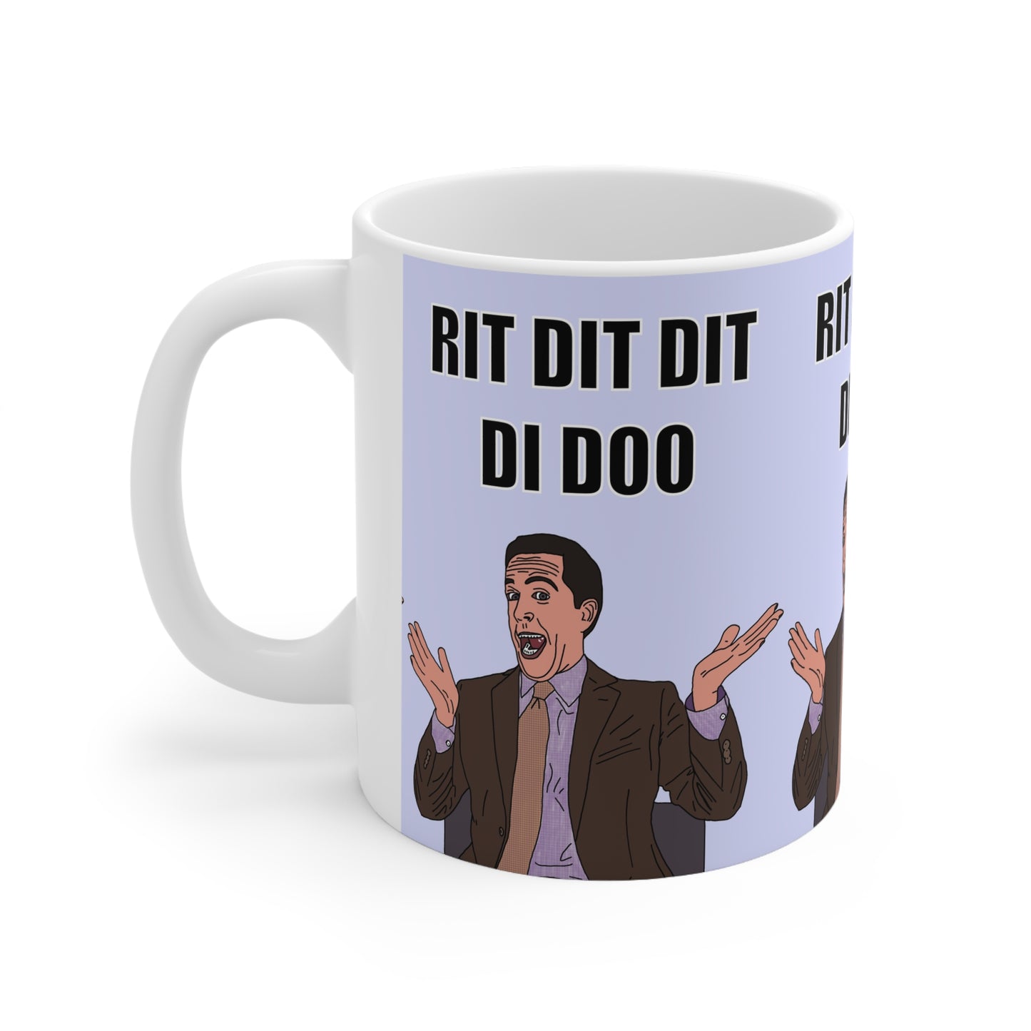 Andy Bernard Mug — 'Rit Dit Dit Di Doo' Cartoon Character Design, Funny Office Gift