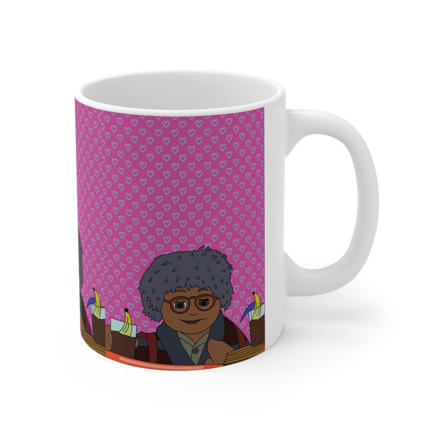 Heart Cocoa Banana Ceramic Coffee Cup