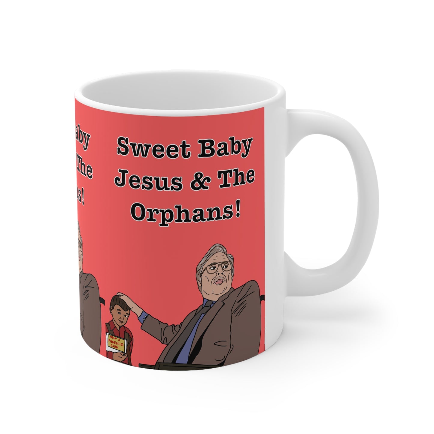 Phoenix Nights | Brian Potter Sweet Baby Jesus & The Orphans Mug | More Jam