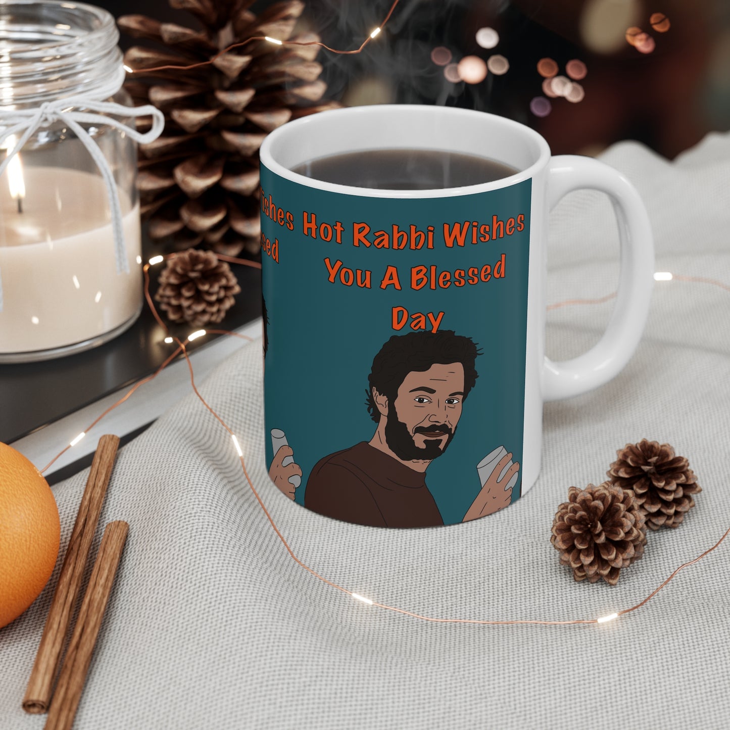 Nobody Wants This — “Hot Rabbi Wishes You A Blessed Day” Coffee Cup