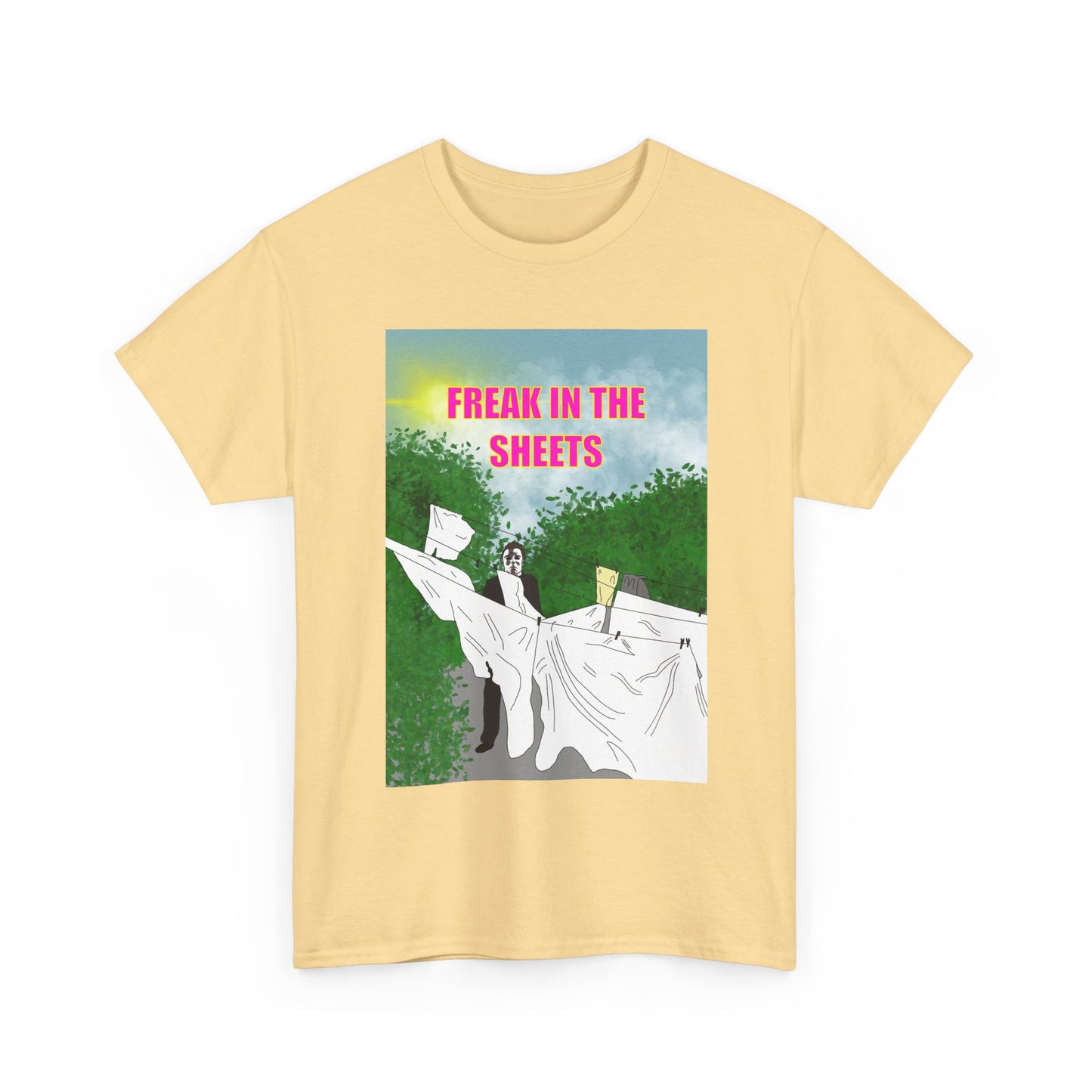 Graphic Tee — "Freak in the Sheets" Retro Ghost Design