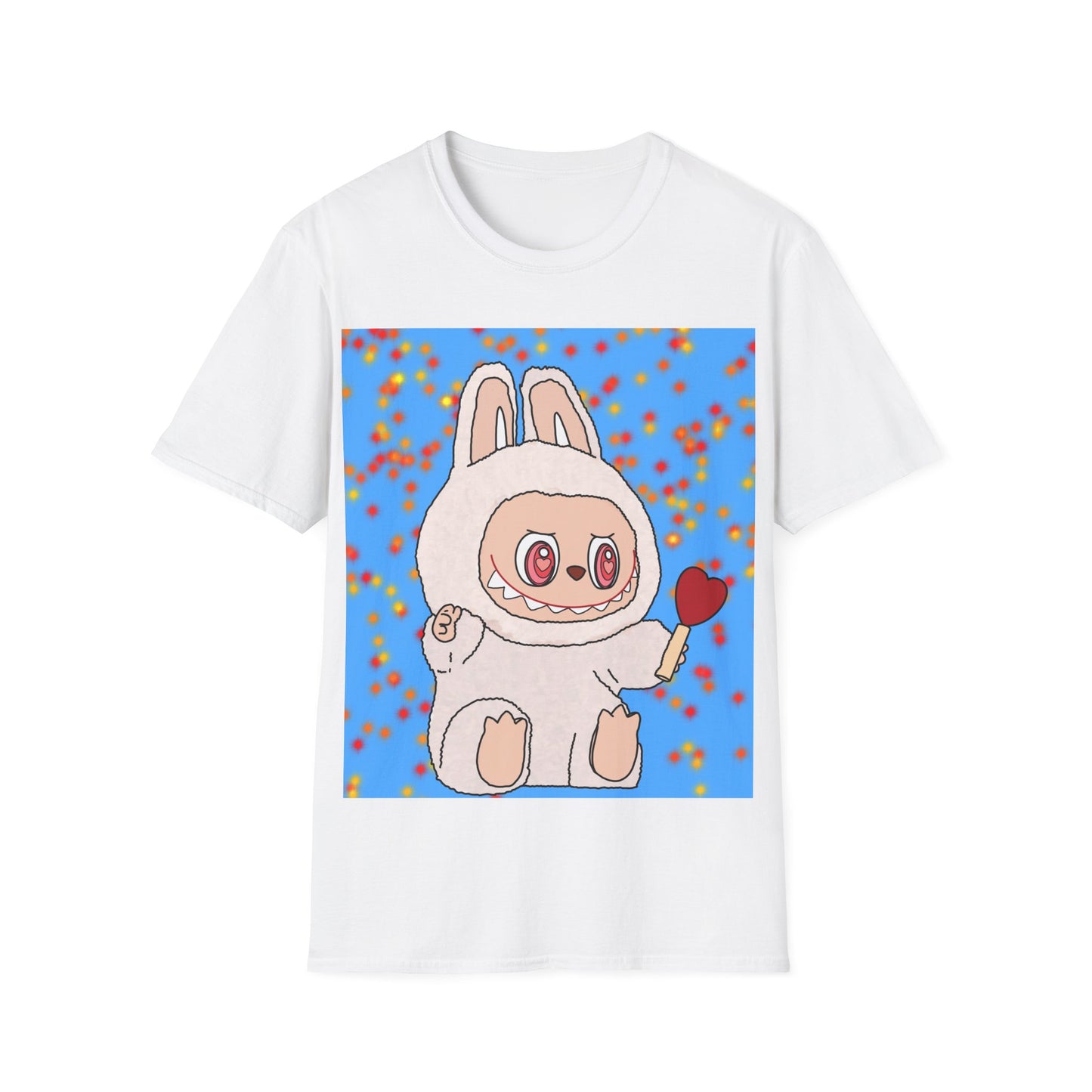 Cute Labubu T-Shirt — Character Holding Candy Heart