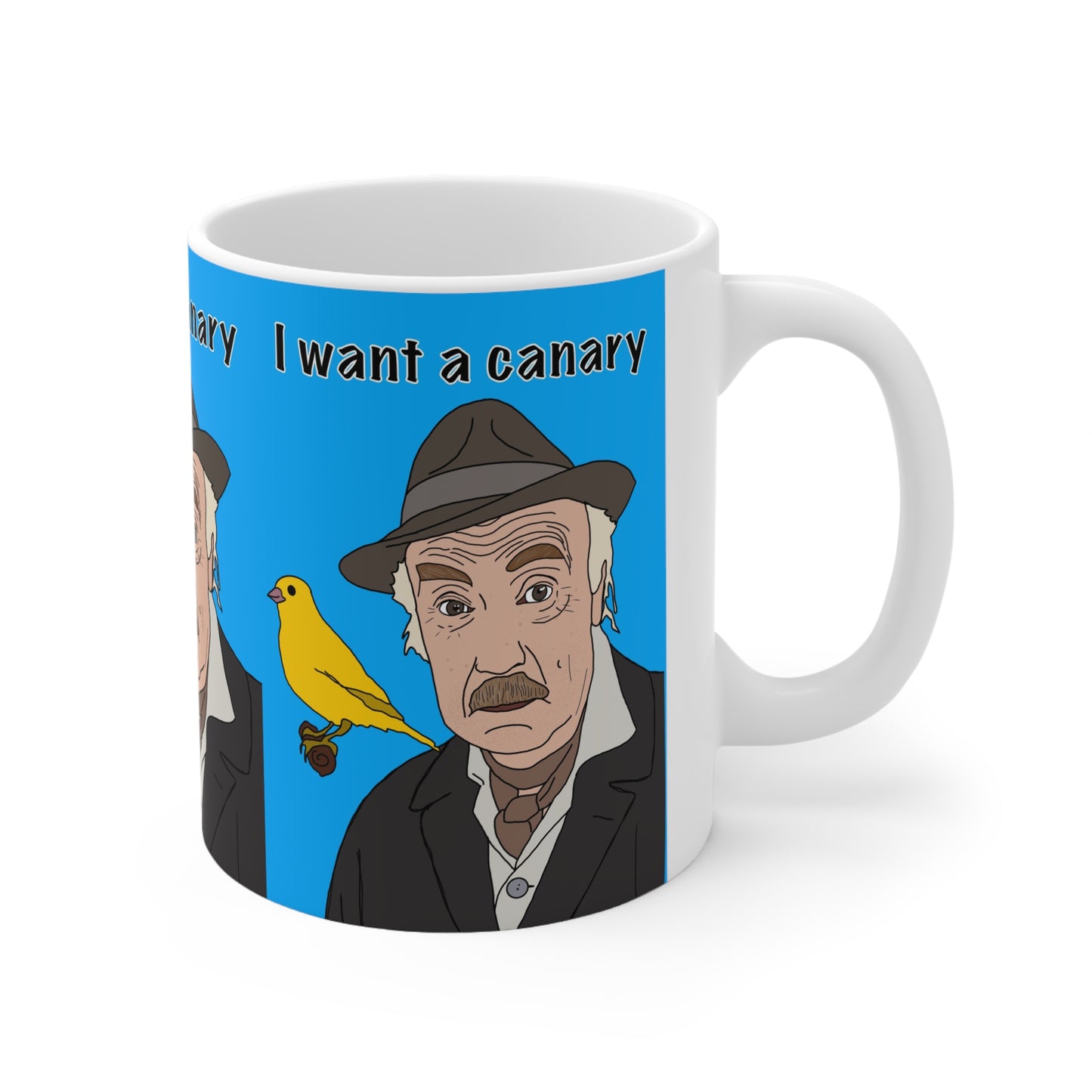 Only Fools & Horses Grandad Ceramic Mug — "I Want a Canary" Vintage Portrait Coffee Cup
