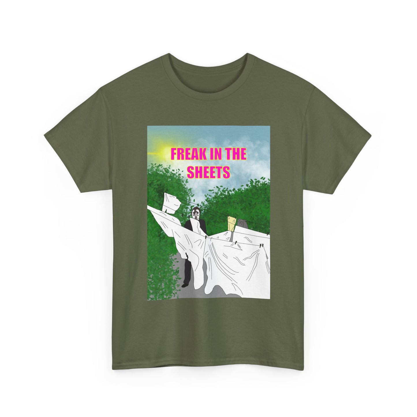 Graphic Tee — "Freak in the Sheets" Retro Ghost Design
