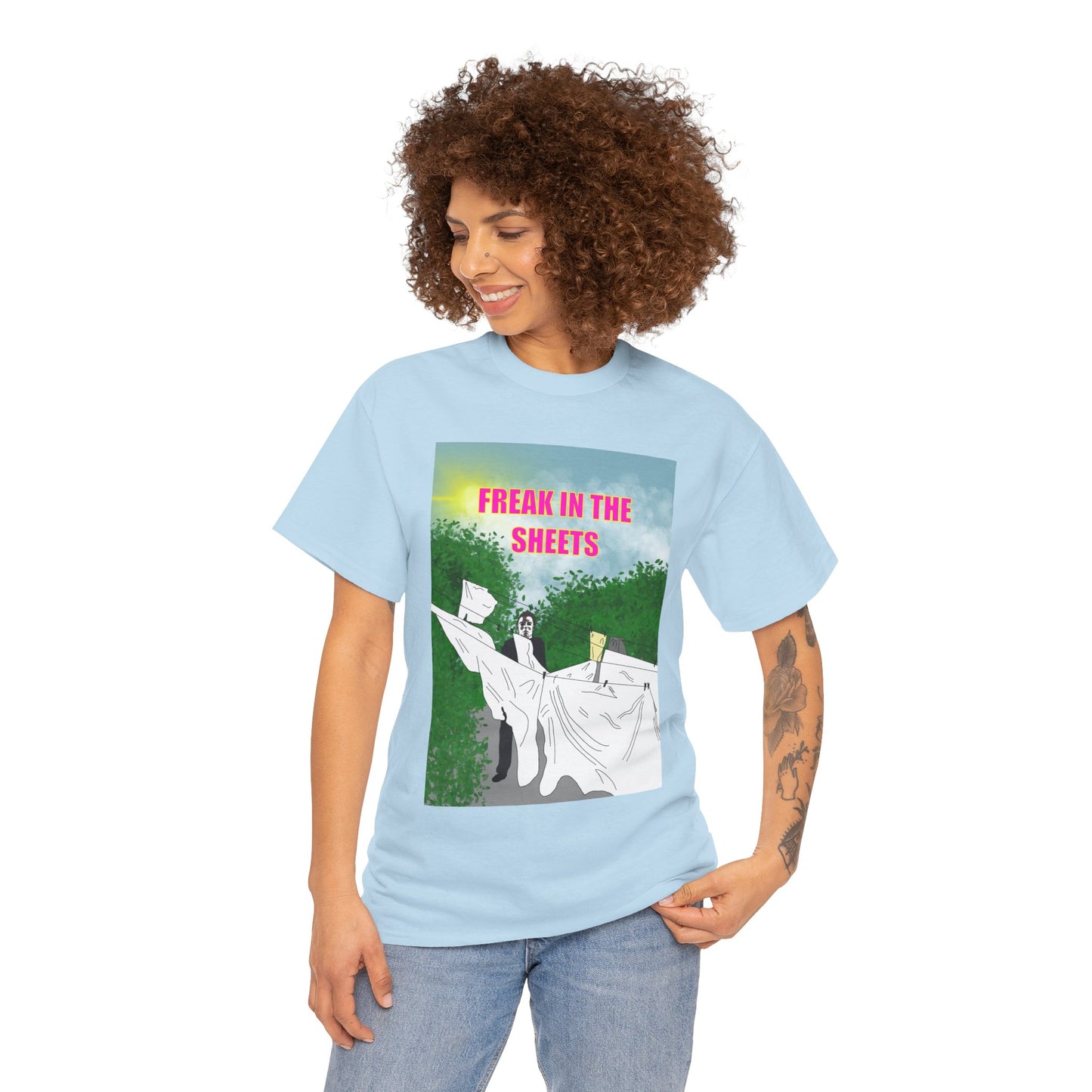 Graphic Tee — "Freak in the Sheets" Retro Ghost Design